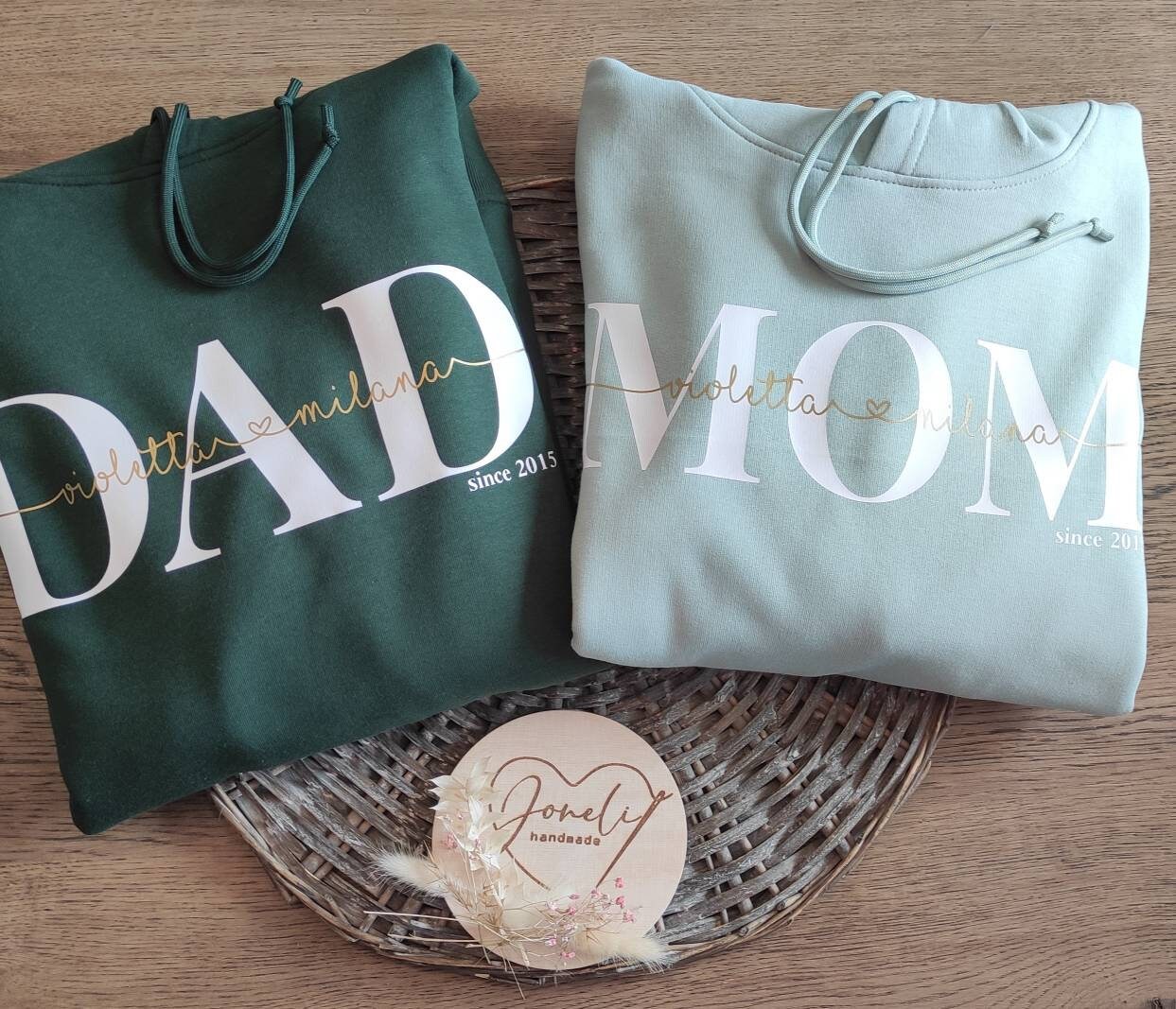 Hoodie DAD personalisiert Kinder Namen Vater Vatertag verschiedene Farben