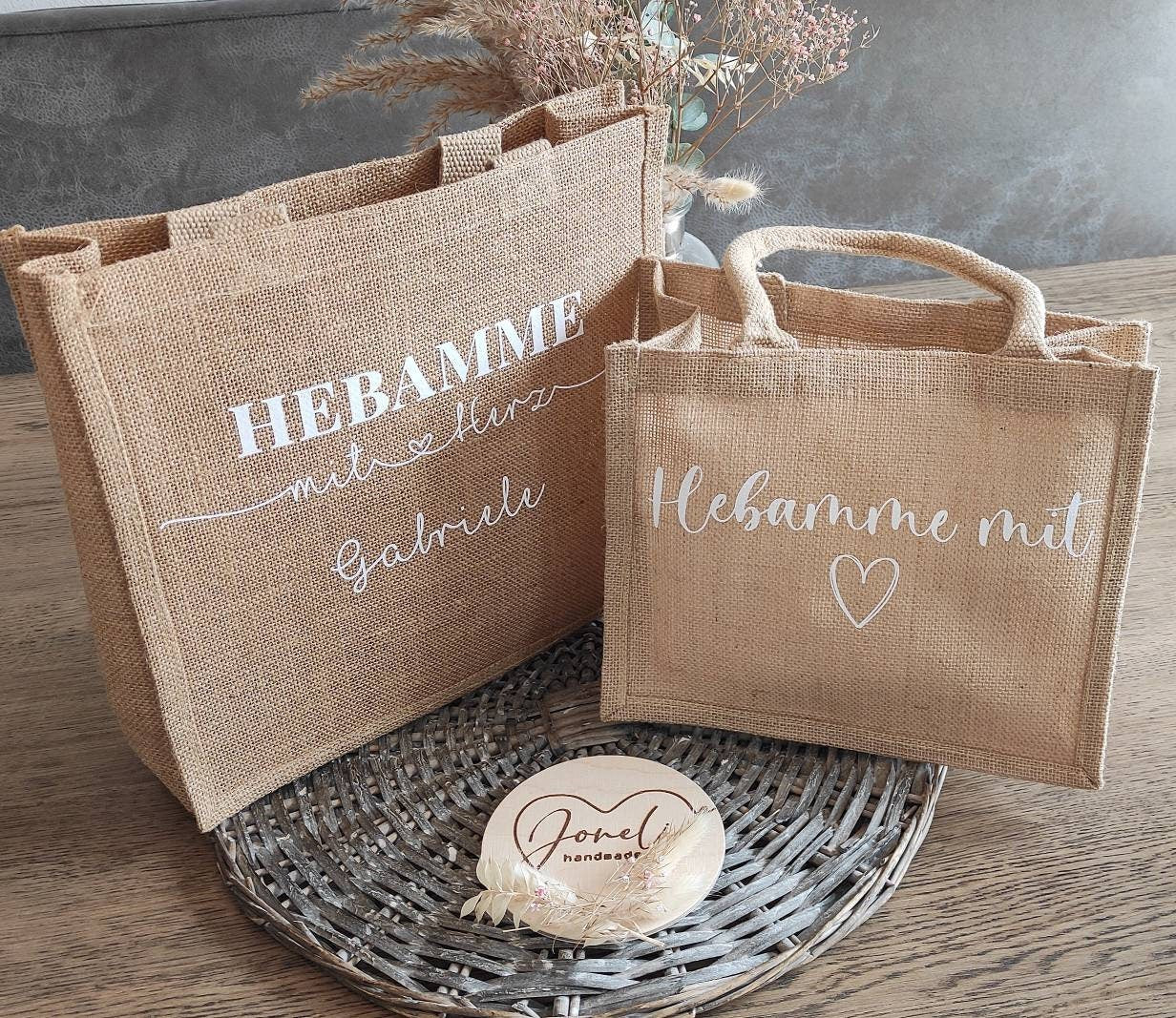 Einkaufskorb / Lehrerin mit Herz untersch. Designs, Abschiedsgeschenk, Dankeschön / verschiedene Taschenmodelle