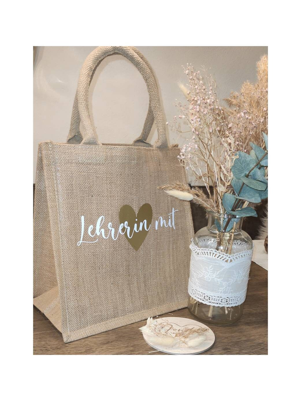 Lehrerin mit Herz untersch. Designs, Abschiedsgeschenk, Dankeschön / verschiedene Taschenmodelle