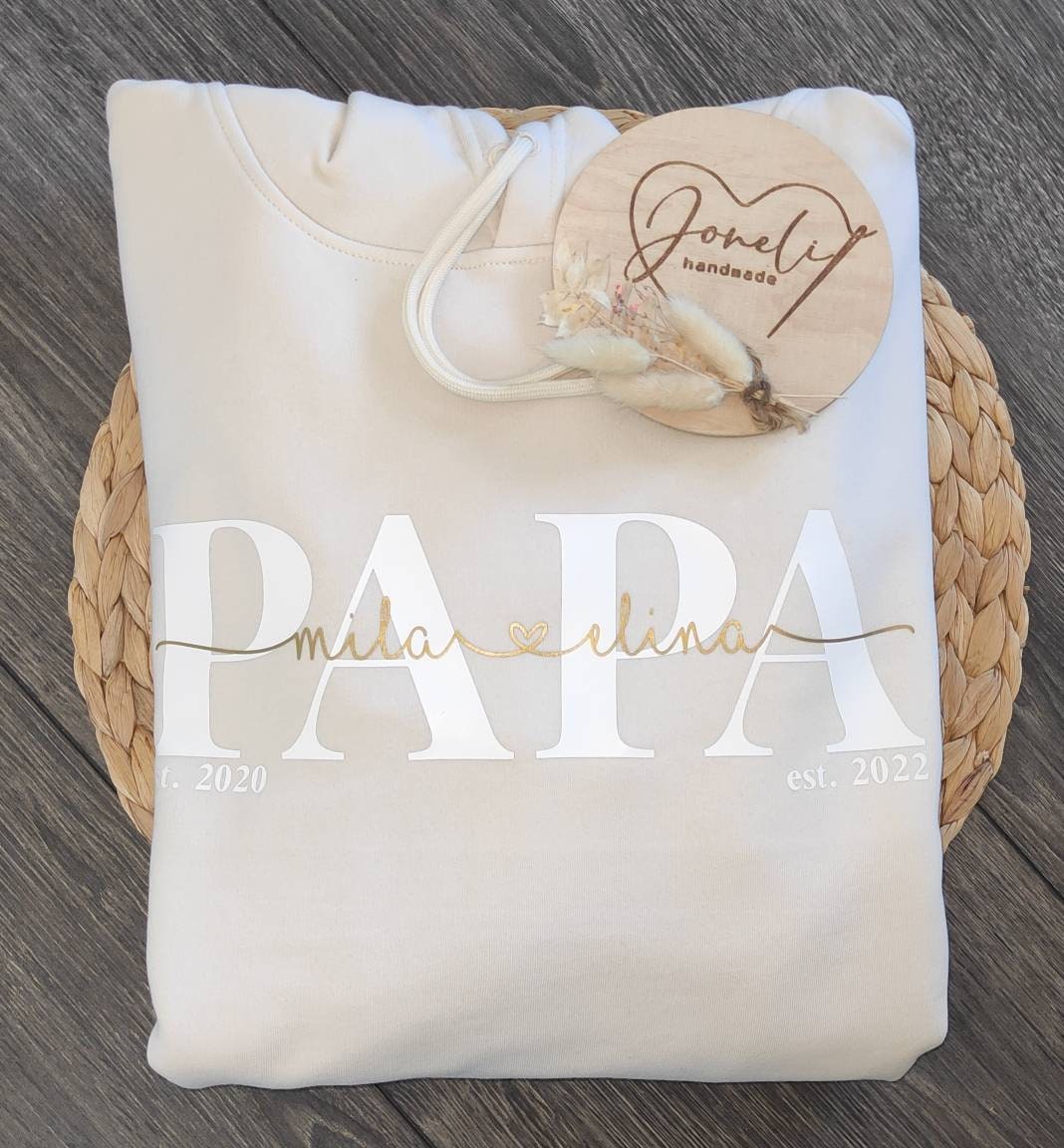 Hoodie PAPA personalisiert Kinder Namen Vater Vatertag verschiedene Farben