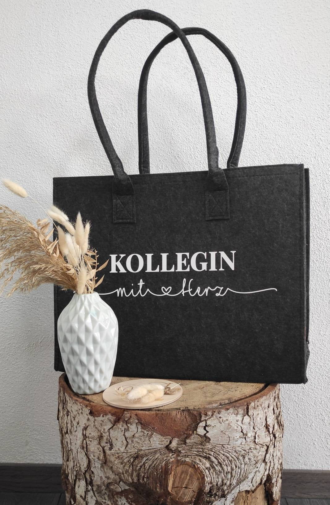 Kollegin mit Herz untersch. Designs, Abschiedsgeschenk, Dankeschön / verschiedene Taschenmodelle