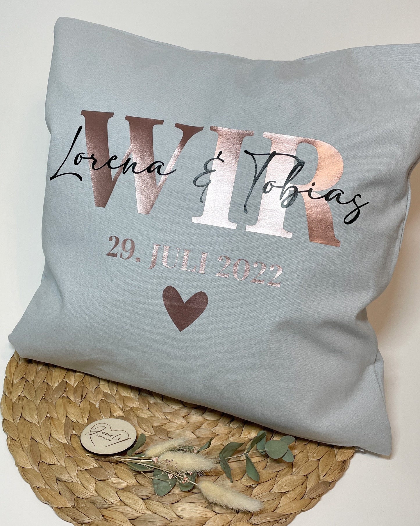 WIR, Kissenbezug zur Hochzeit , Ehepaar, Hochzeitstag, personalisiert mit den Namen und dem Hochzeitsdatum