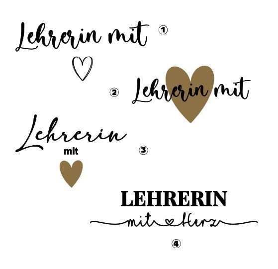 Lehrerin mit Herz untersch. Designs, Abschiedsgeschenk, Dankeschön / verschiedene Taschenmodelle