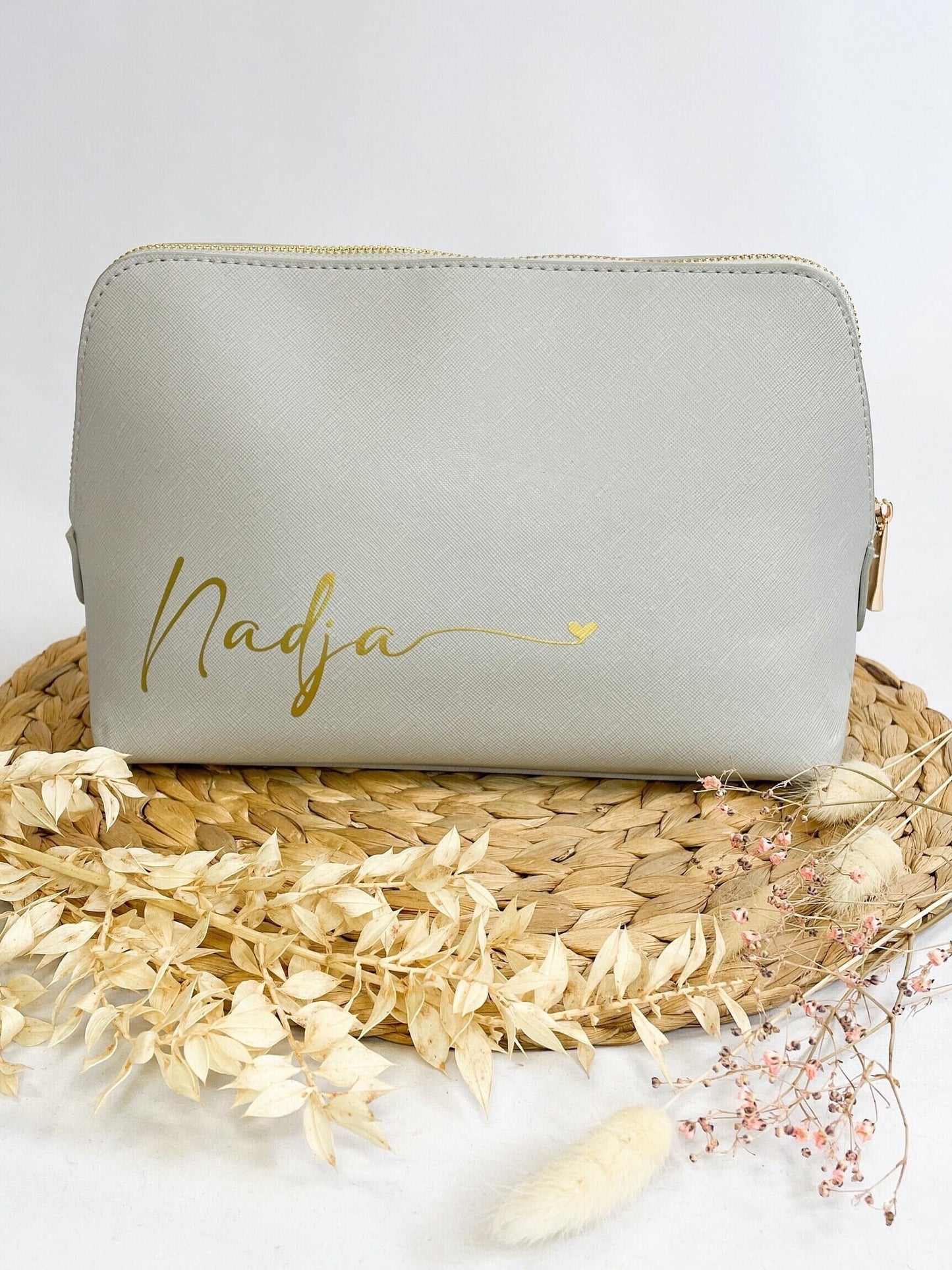Personalisierte Kosmetiktasche / schminktasche aus hochwertigem Kunstleder