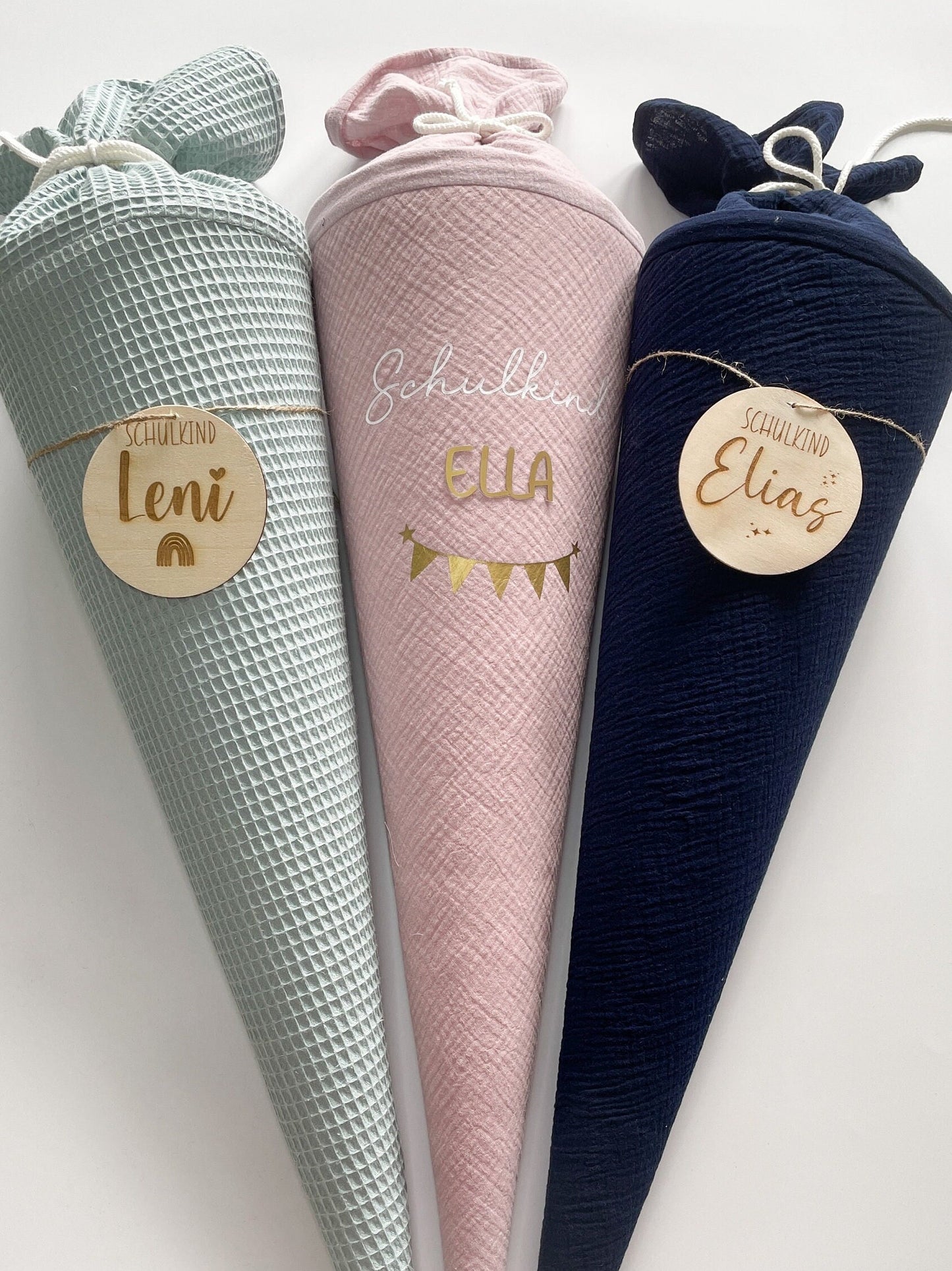 Schultüte / Zuckertüte in tollen Pastelltönen / Boho personalisiert mit dem Namen