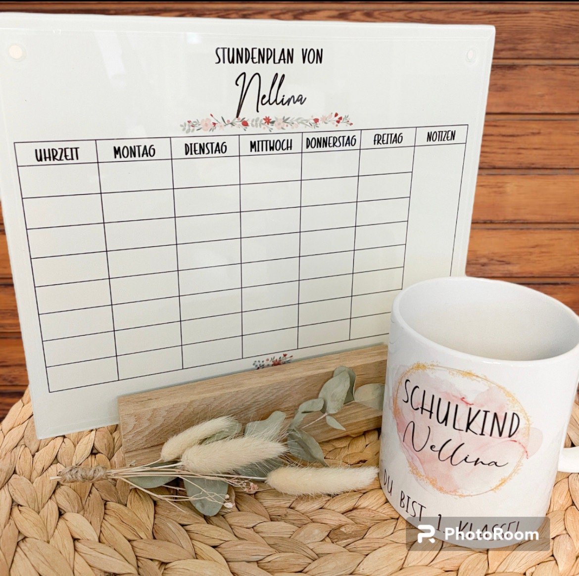 Personalisierter Stundenplan aus Glas, abwaschbar Whiteboardmaker