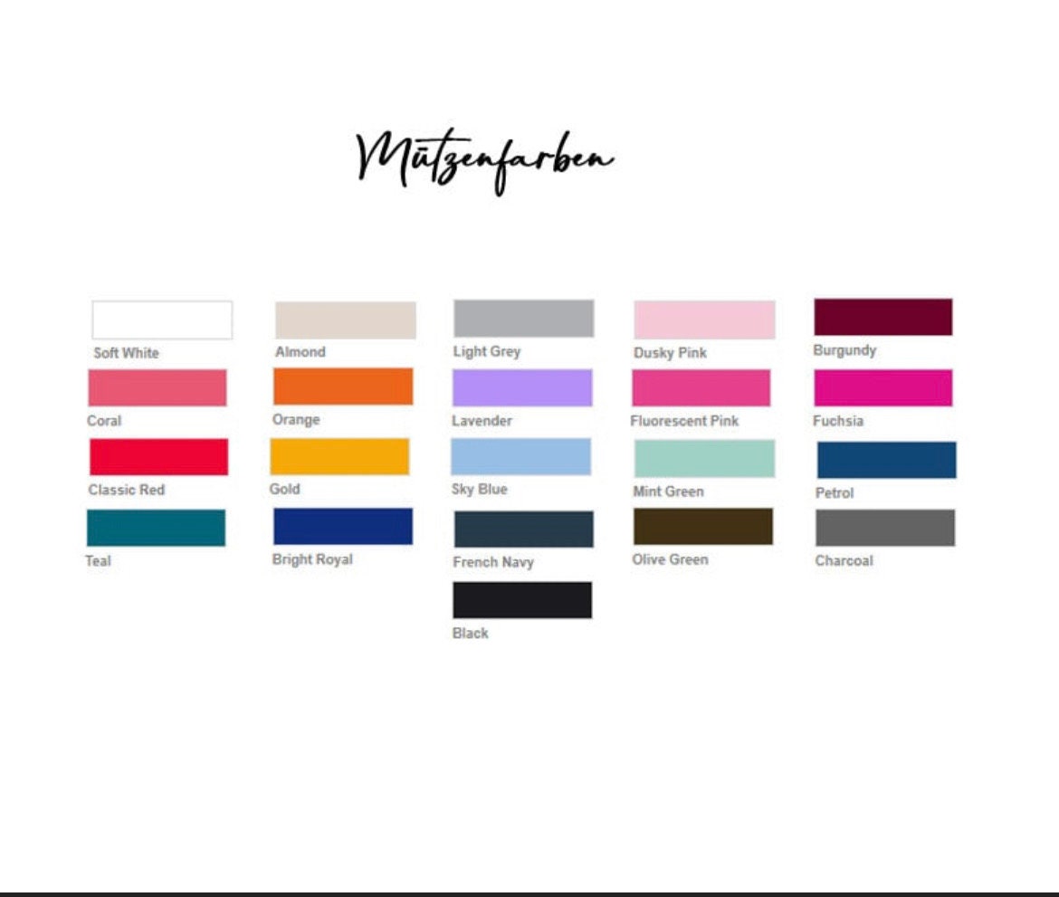 Familienset Monogramm Beanie/Wintermütze personalisiert mit den Anfangsbuchstaben