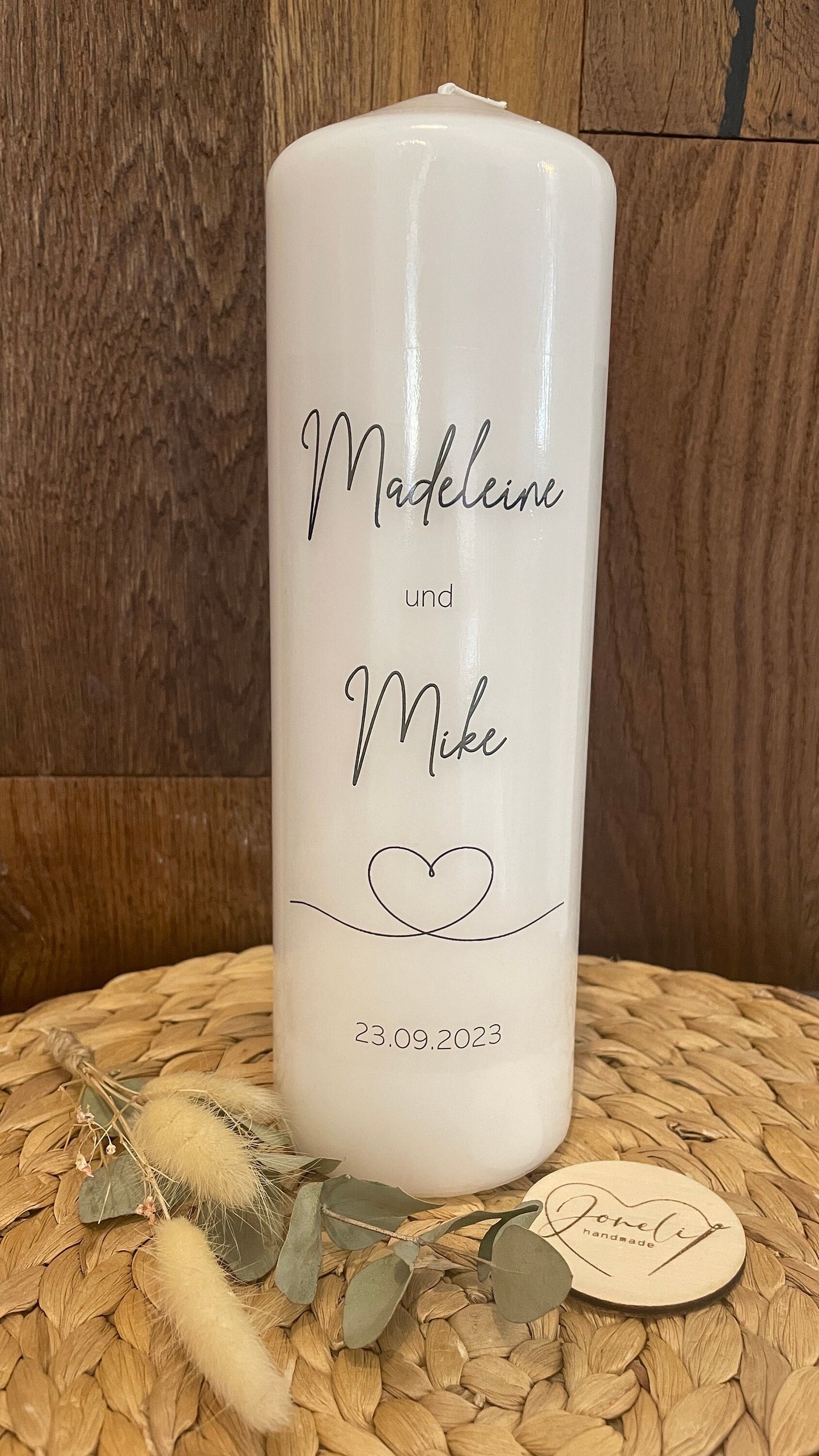 Traukerze Herz / Hochzeits Kerze / Hochzeitsgeschenk stumpenkerze
