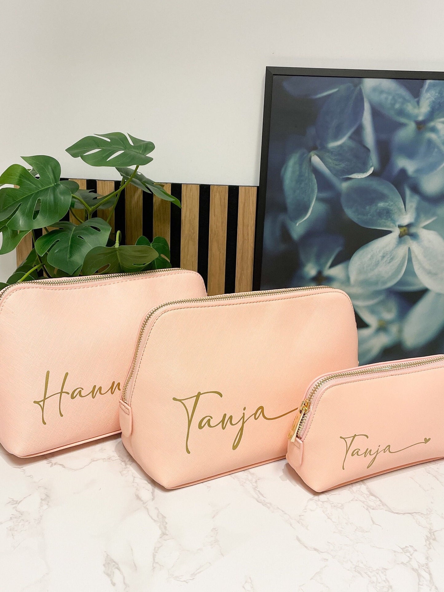 Personalisierte Kosmetiktasche / schminktasche aus hochwertigem Kunstleder