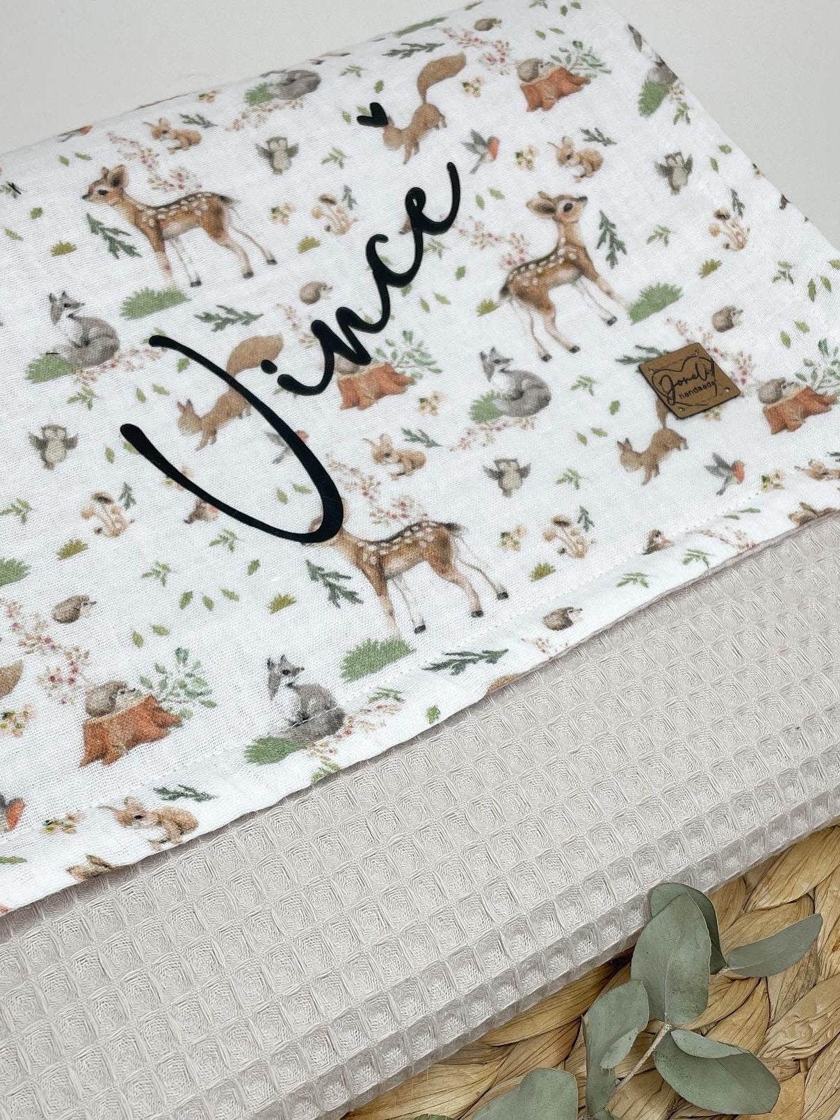 Baby blanket / stroller blanket / for the stroller or maxi cosi made of waffle pique and muslin fabric