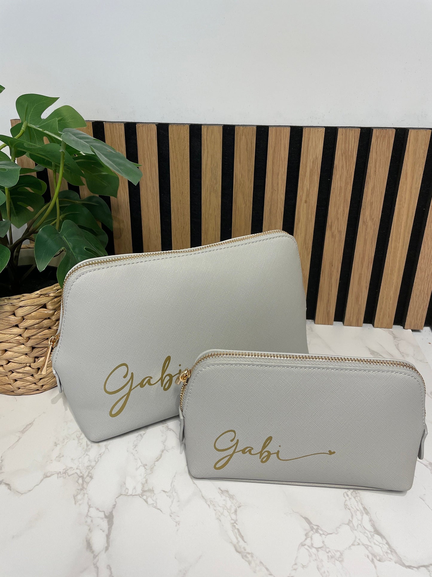 Personalisierte Kosmetiktasche / schminktasche aus hochwertigem Kunstleder