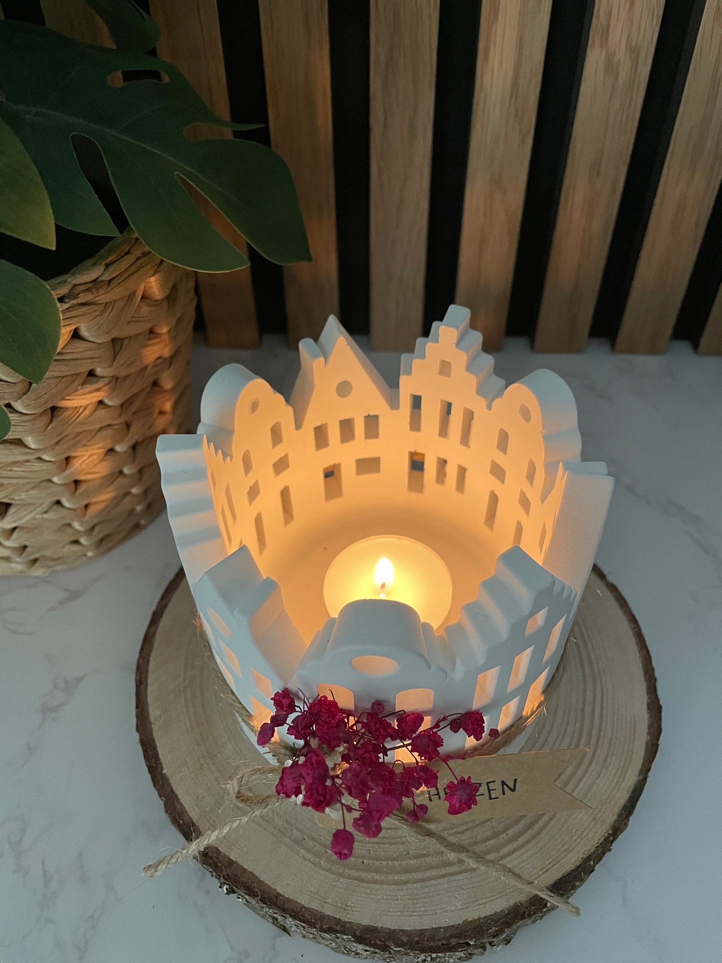 Lichterkranz / Windlicht / Teelicht aus Raysin/ handgemachtes Geschenk Mitbringsel
