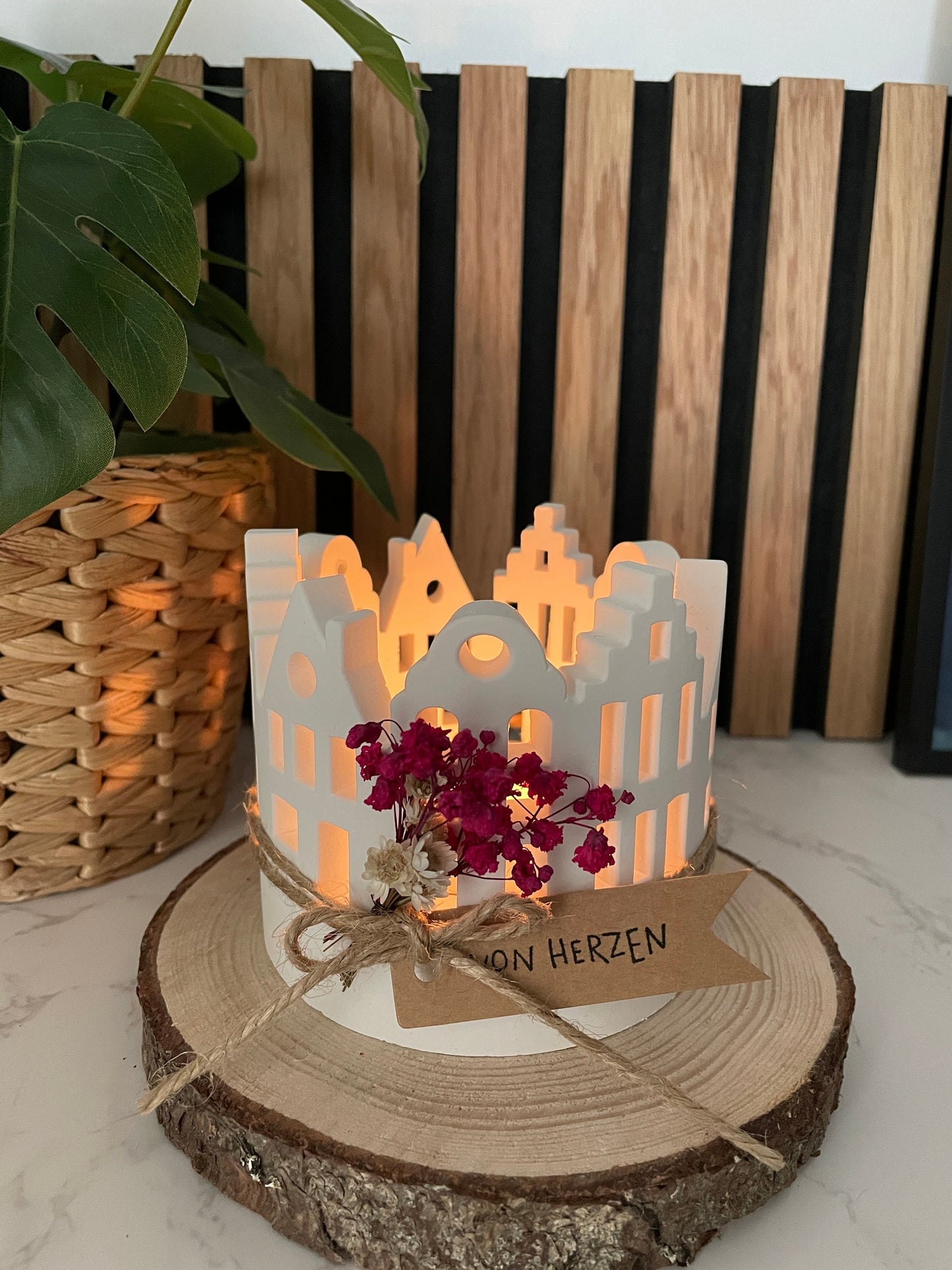 Lichterkranz / Windlicht / Teelicht aus Raysin/ handgemachtes Geschenk Mitbringsel