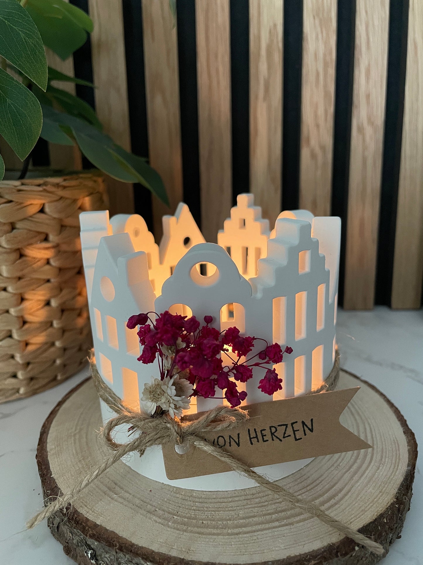 Lichterkranz / Windlicht / Teelicht aus Raysin/ handgemachtes Geschenk Mitbringsel