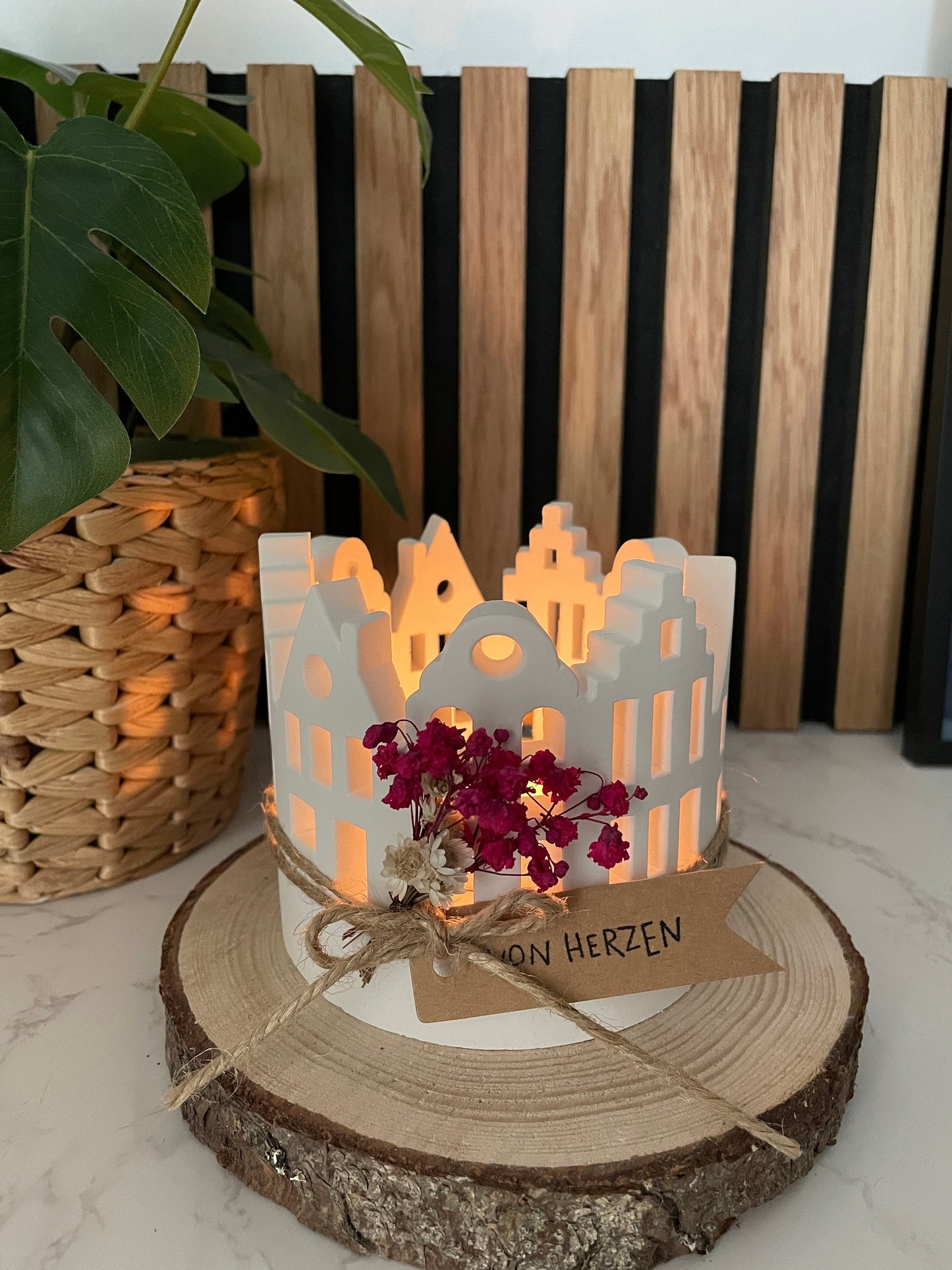 Lichterkranz / Windlicht / Teelicht aus Raysin/ handgemachtes Geschenk Mitbringsel