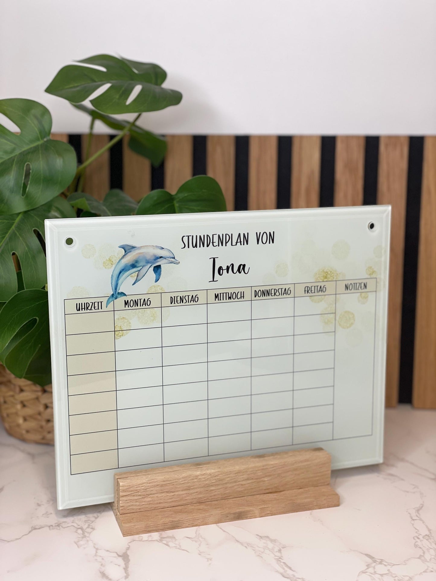 Personalisierter Stundenplan aus Glas, abwaschbar Whiteboardmaker