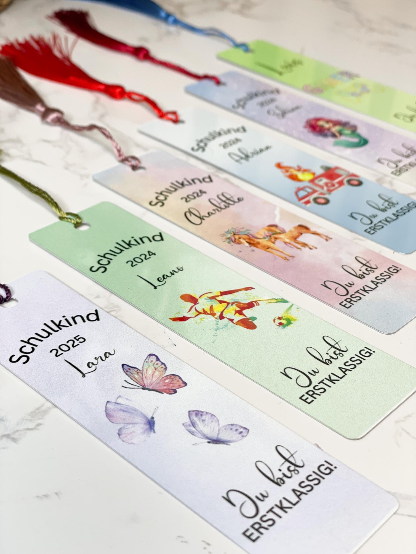 Personalisiertes Lesezeichen Geschenk für Kinder Schulkinder zum Schulanfang Erstklässler zur Einschulung