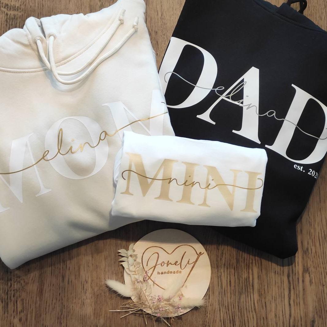 Hoodie DAD personalisiert Kinder Namen Vater Vatertag verschiedene Farben