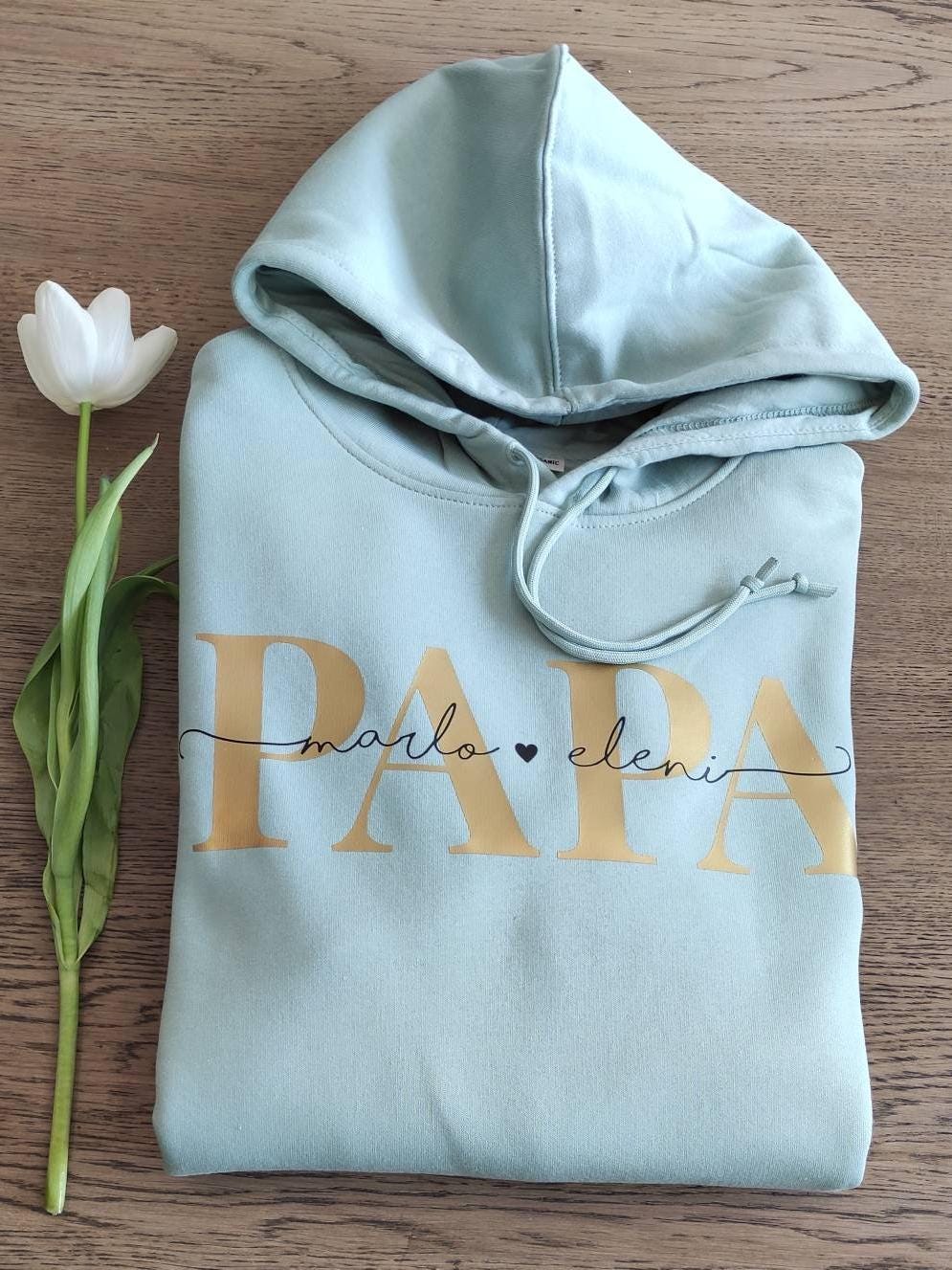 Hoodie PAPA personalisiert Kinder Namen Vater Vatertag verschiedene Farben