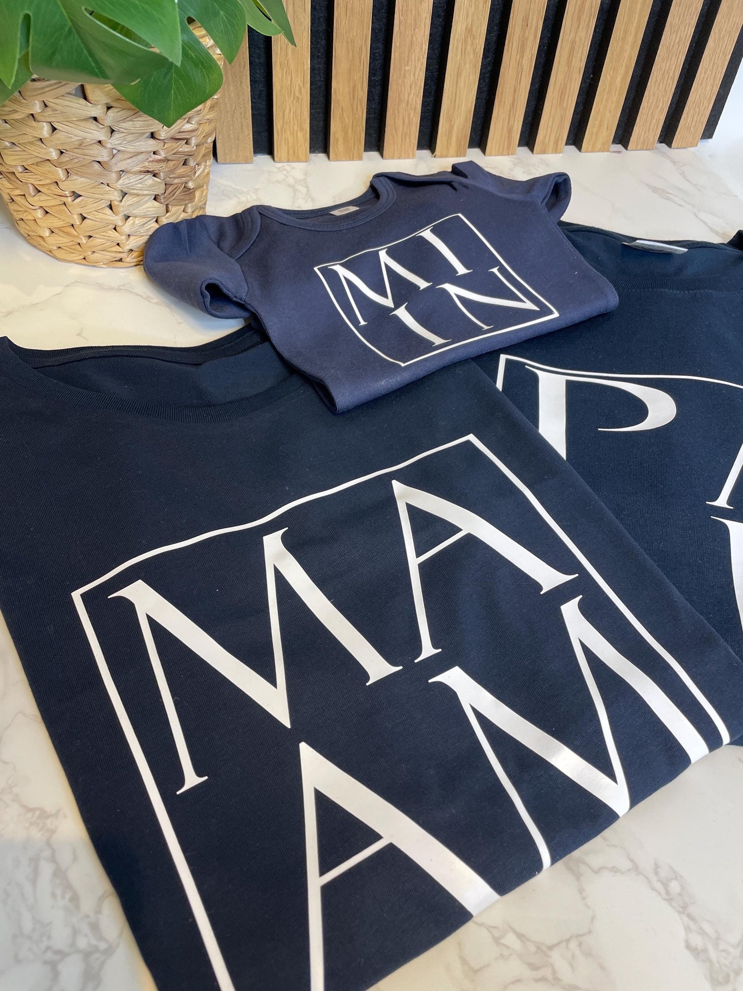 Familienset T-Shirts Mom Dad Mini / Mama Papa Mini