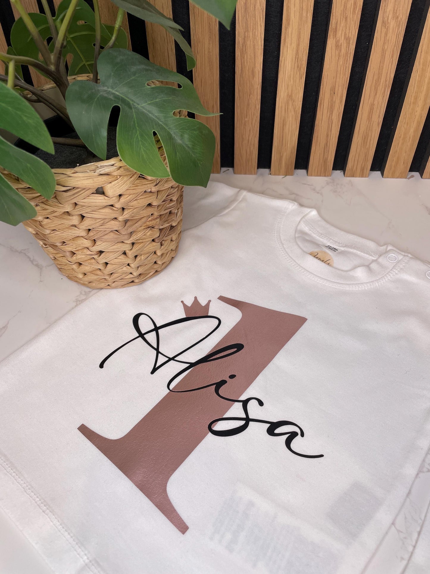 Geburtstags Shirt langarm für Mädchen mit individuellem Aufdruck in Gold, Silber oder Rosegold