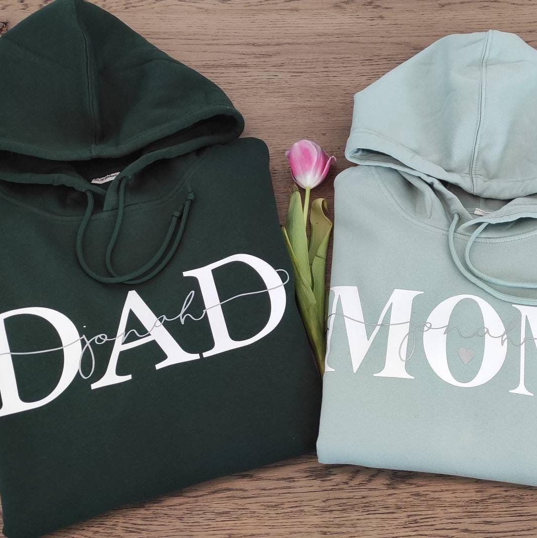 Hoodie DAD personalisiert Kinder Namen Vater Vatertag verschiedene Farben