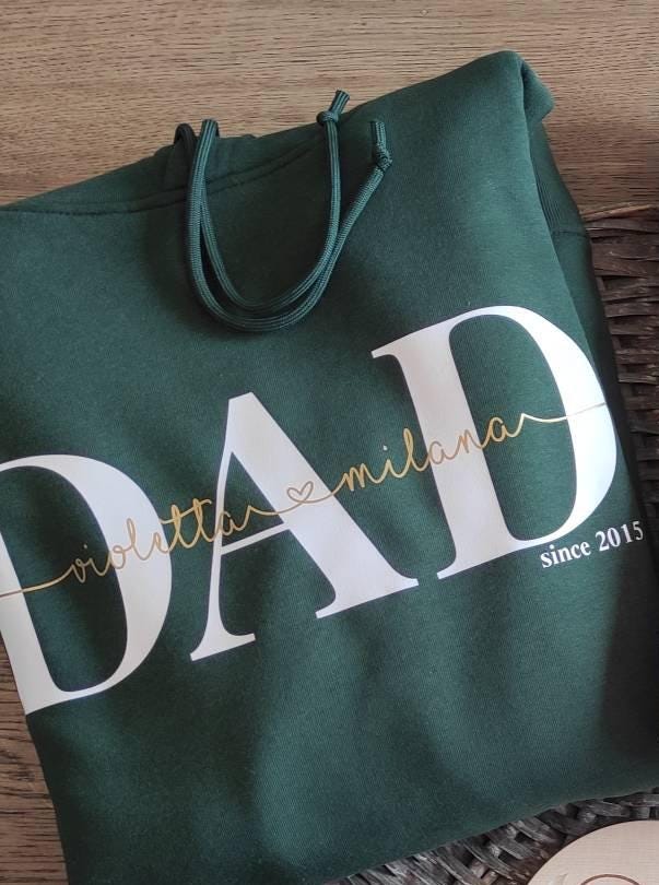 Hoodie PAPA personalisiert Kinder Namen Vater Vatertag verschiedene Farben