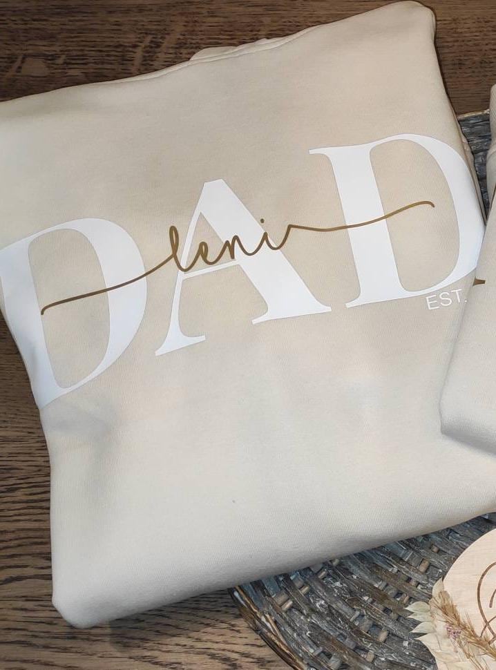 Hoodie PAPA personalisiert Kinder Namen Vater Vatertag verschiedene Farben
