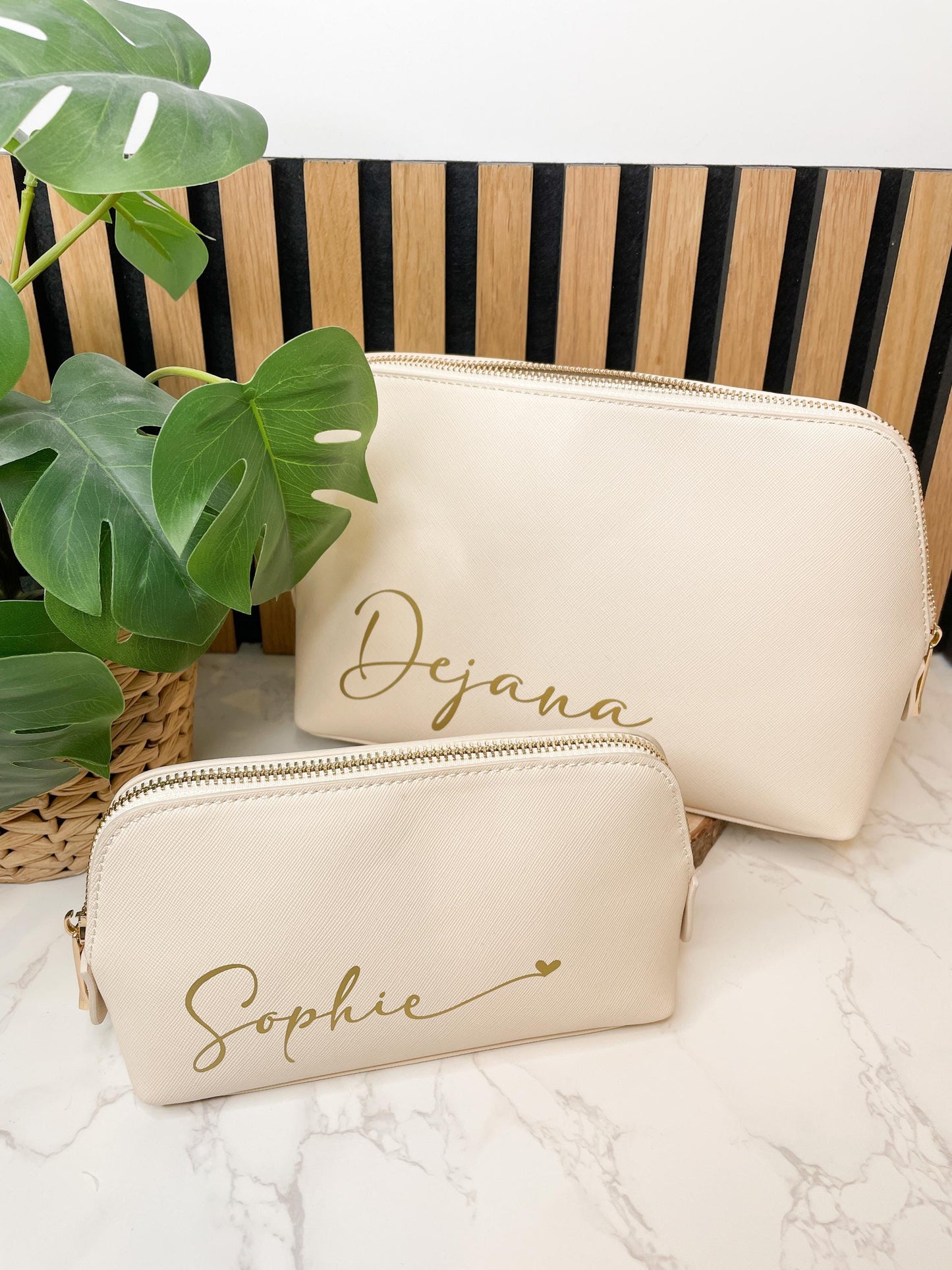 Personalisierte Kosmetiktasche / schminktasche aus hochwertigem Kunstleder