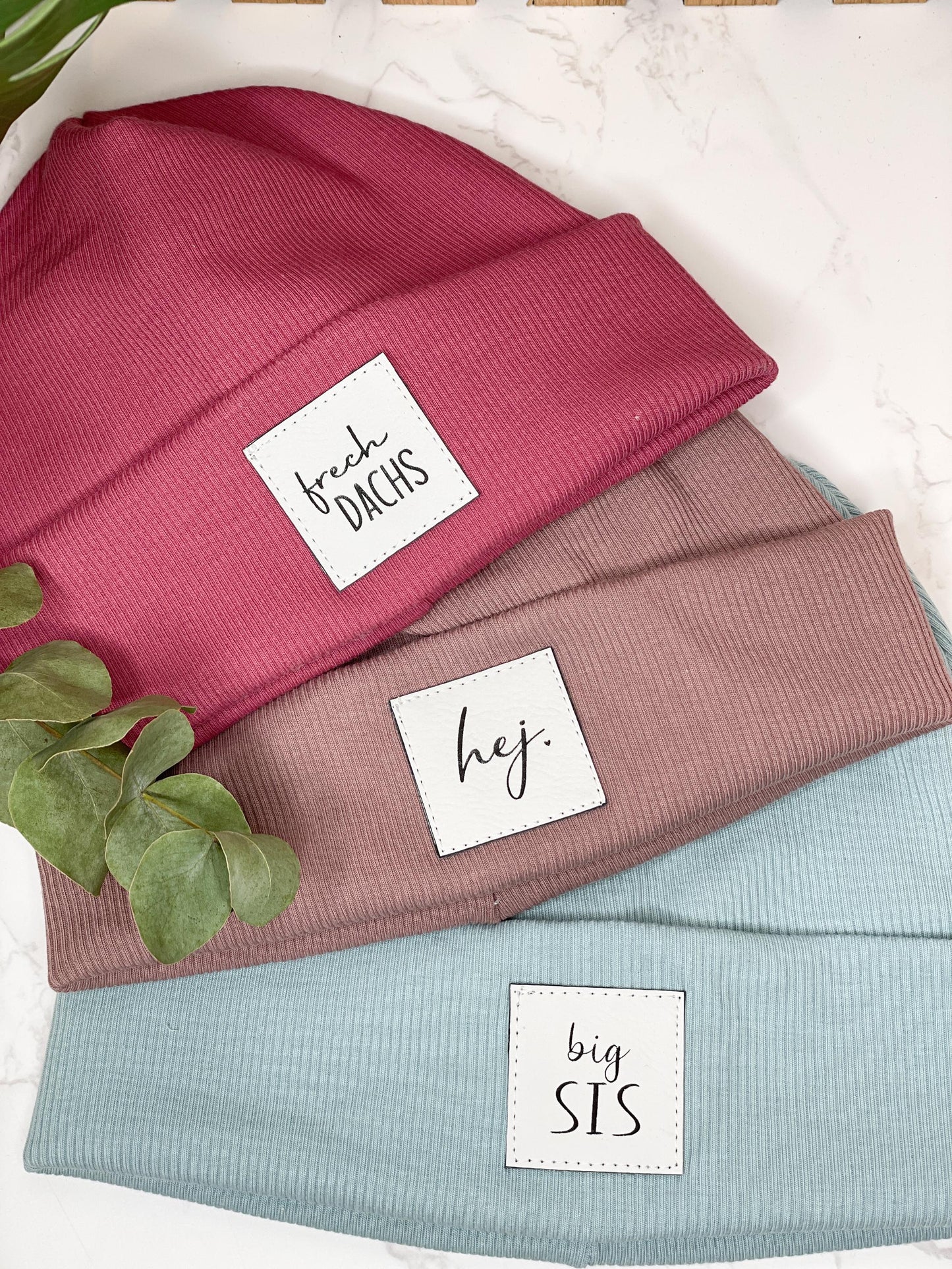 Statement Beanie / Kinder Mütze Set/ Dreieckstuch/ mit Liebe genähte und personalisierte Hipster Beanie für Kinder und Erwachsene
