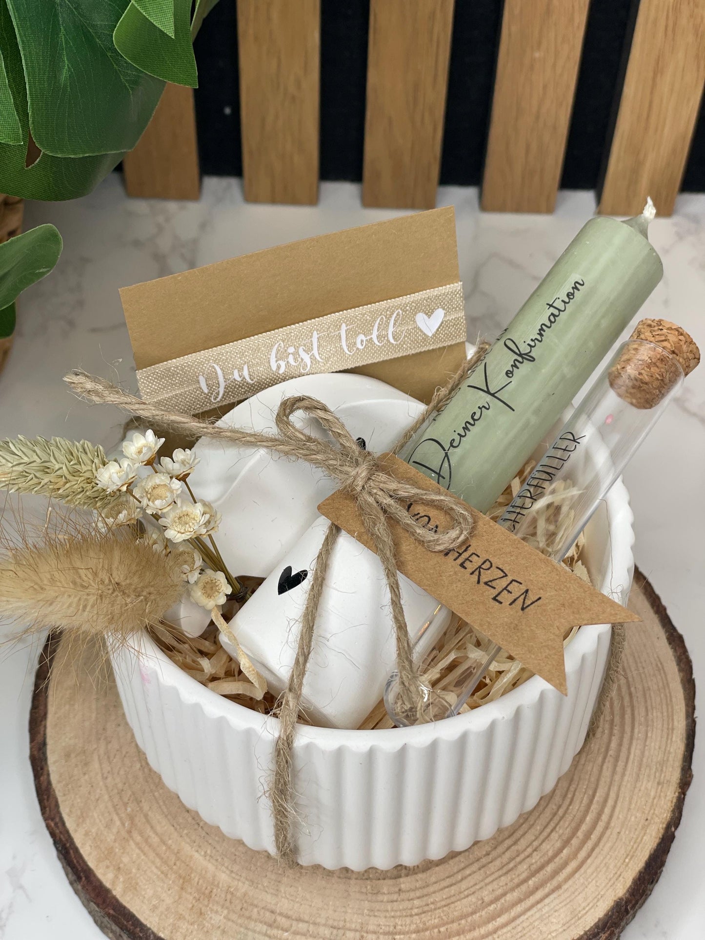 Geschenk set zur Konfirmation oder Kommunion / Armband / Raysin Schale/ Kerze / Wunscherfüller