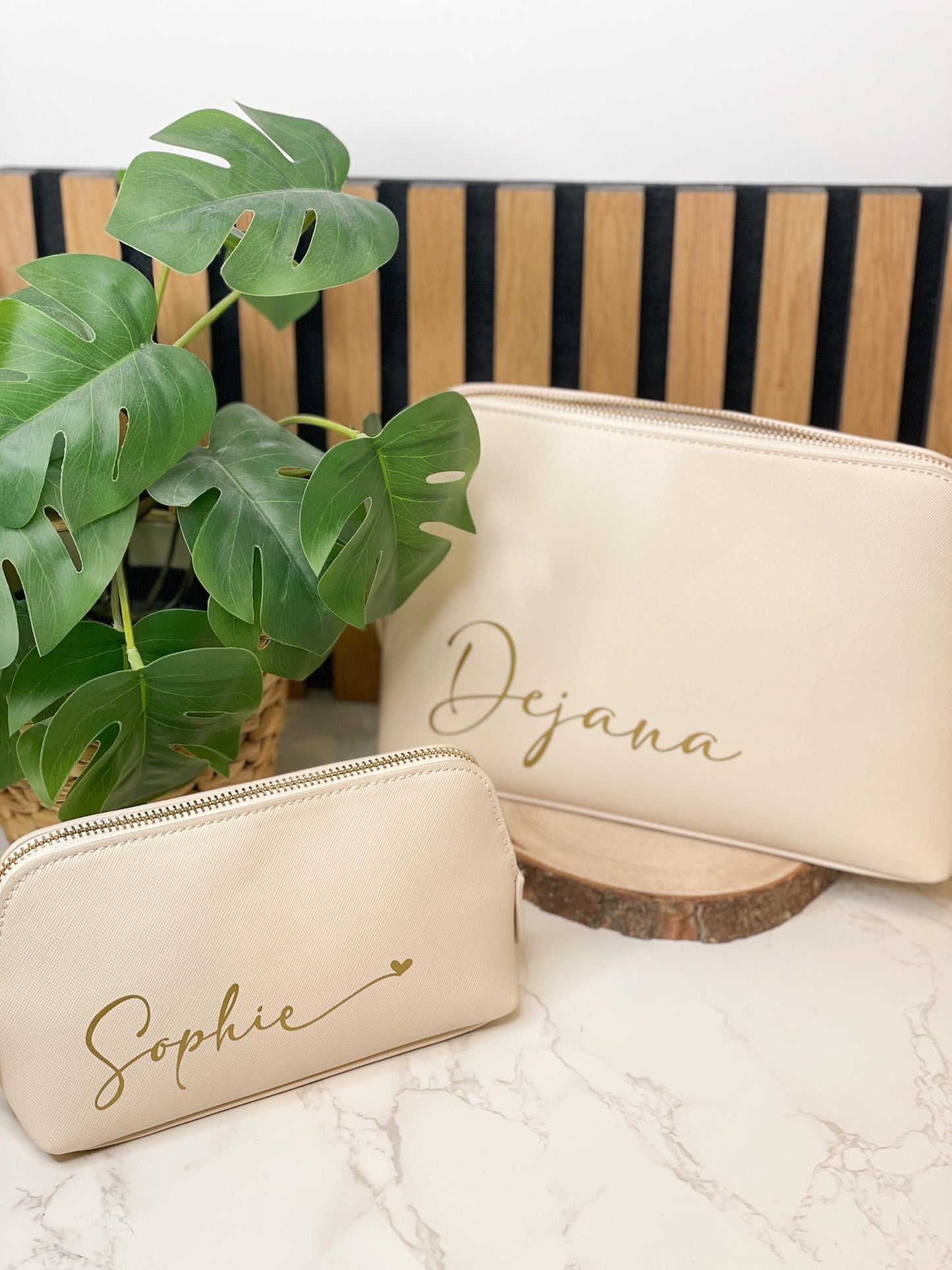 Personalisierte Kosmetiktasche / schminktasche aus hochwertigem Kunstleder
