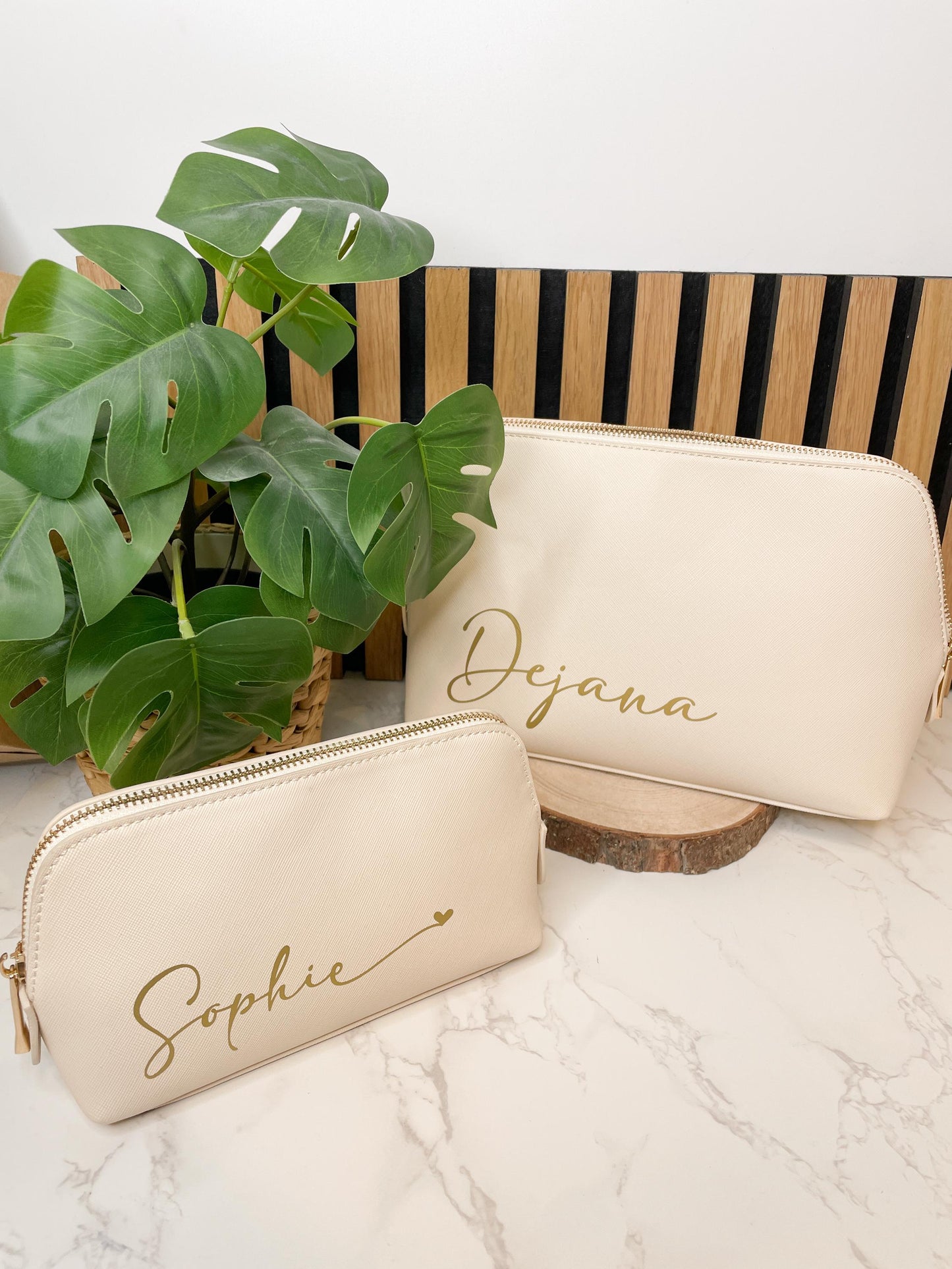 Personalisierte Kosmetiktasche / schminktasche aus hochwertigem Kunstleder