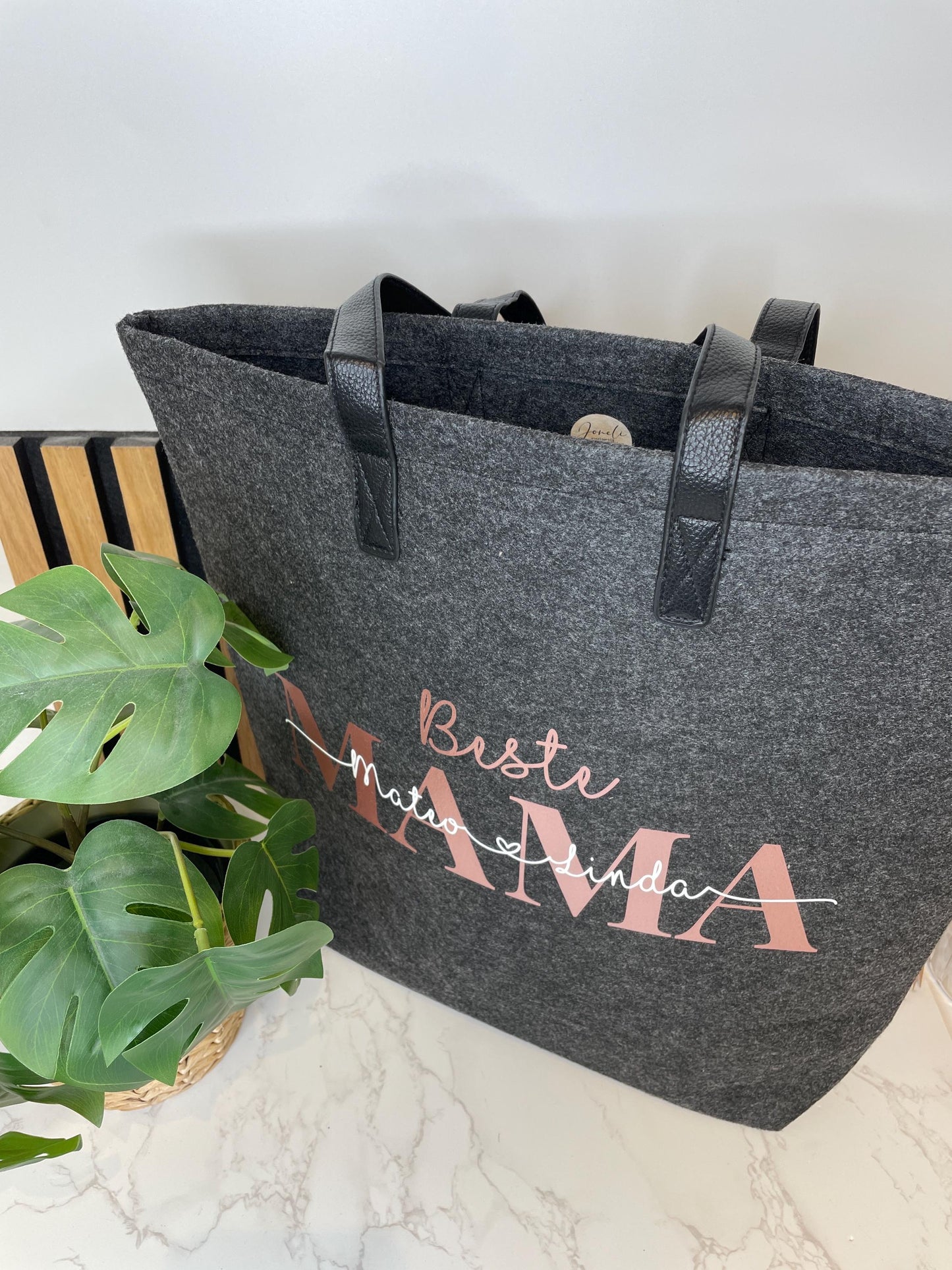 Filz Tasche Beste Mama mit den Namen der Kinder / Geschenk zum Muttertag, Geburtstag personalisiert