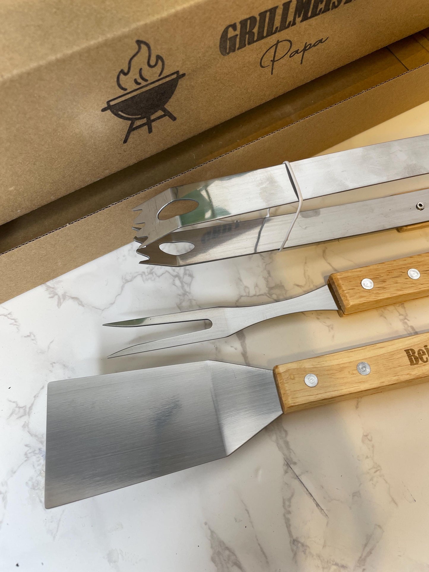 Grillbesteck für den besten Papa oder besten Kumpel , Geschenk für Männer zum grillen