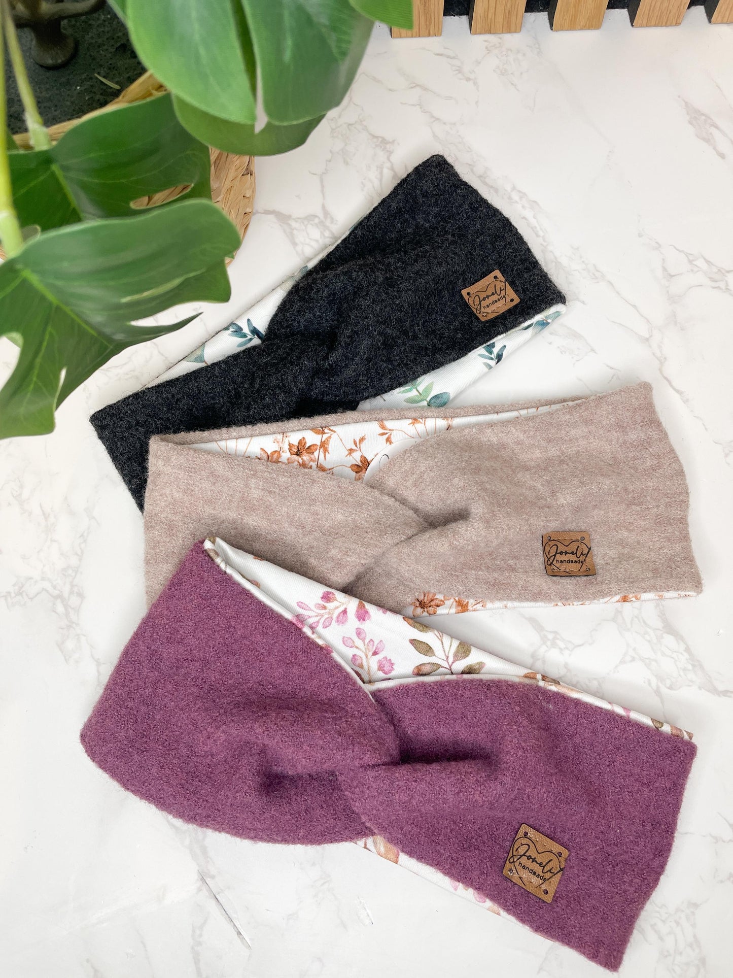 Warmes Merino Stirnband mit Knotendetail