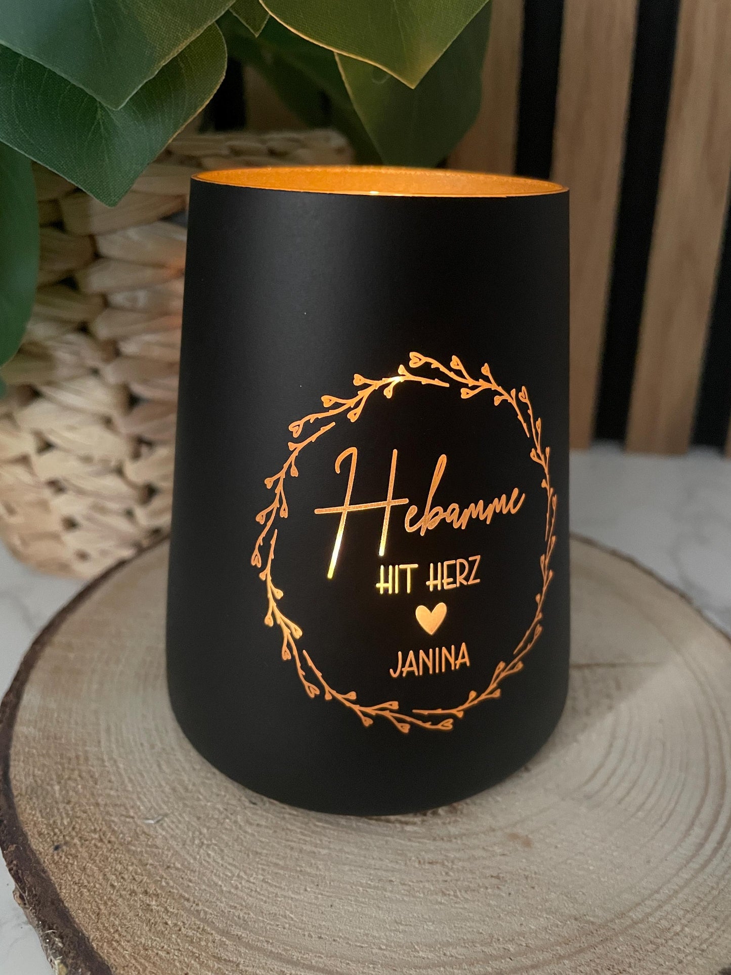Individuell graviertes Windlicht aus hochwertigem Glas – Personalisiertes Hochzeitsgeschenk mit Namen & Hochzeitsdatum
