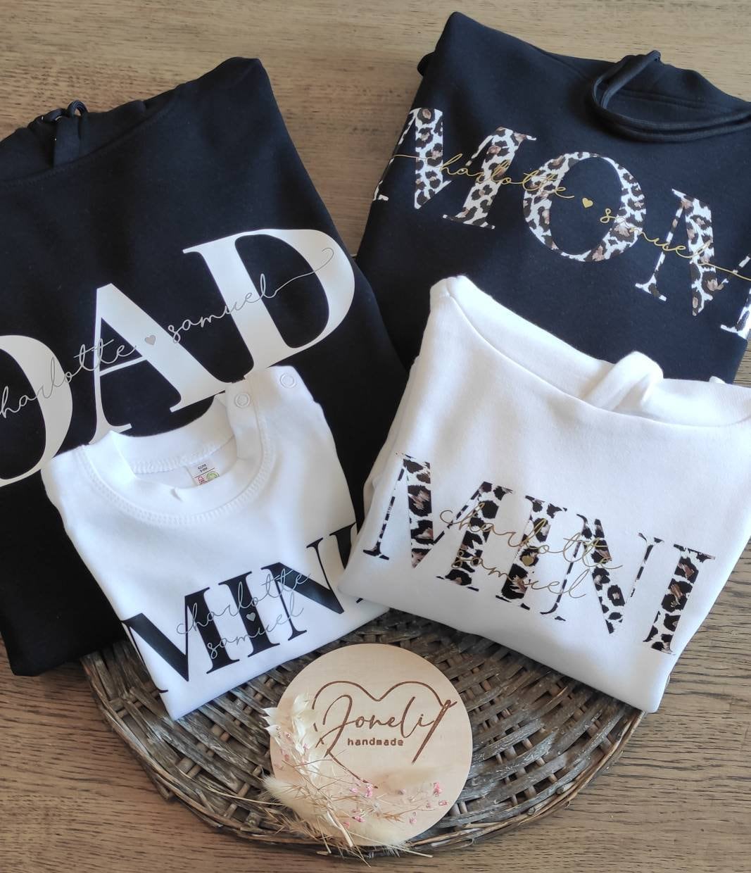 Familienset Mom Dad Mini / Mama Papa Mini Hoodies oder T-Shirts