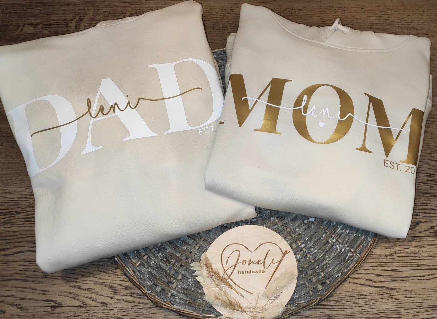 Hoodie Mama personalisiert Namen Kinder Pullover gold silber Leo rosegold Geschenk