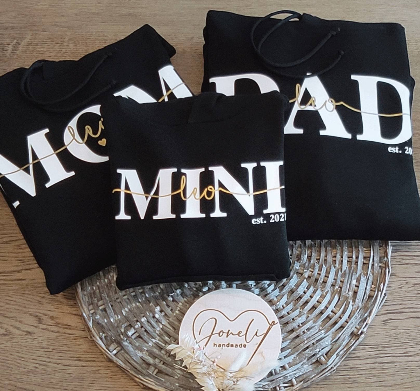 Familienset Mom Dad Mini / Mama Papa Mini Hoodies oder T-Shirts