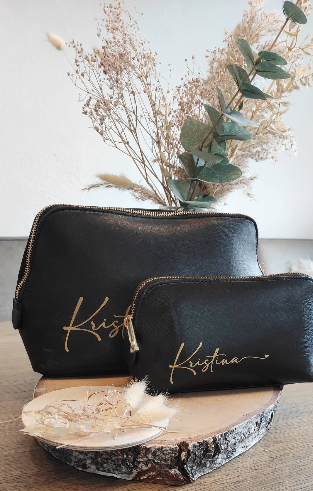 Personalisierte Kosmetiktasche / schminktasche aus hochwertigem Kunstleder