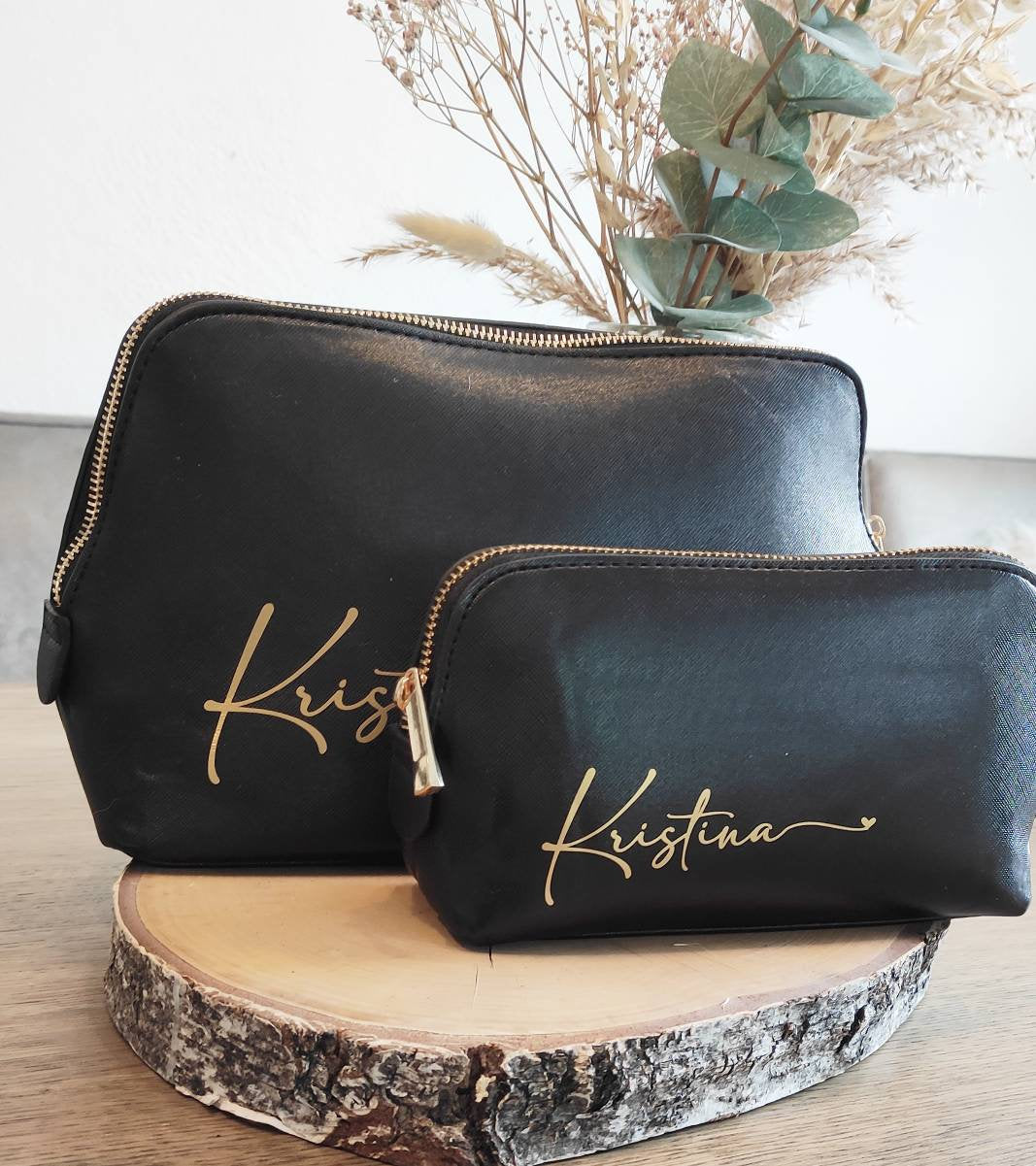 Personalisierte Kosmetiktasche / schminktasche aus hochwertigem Kunstleder