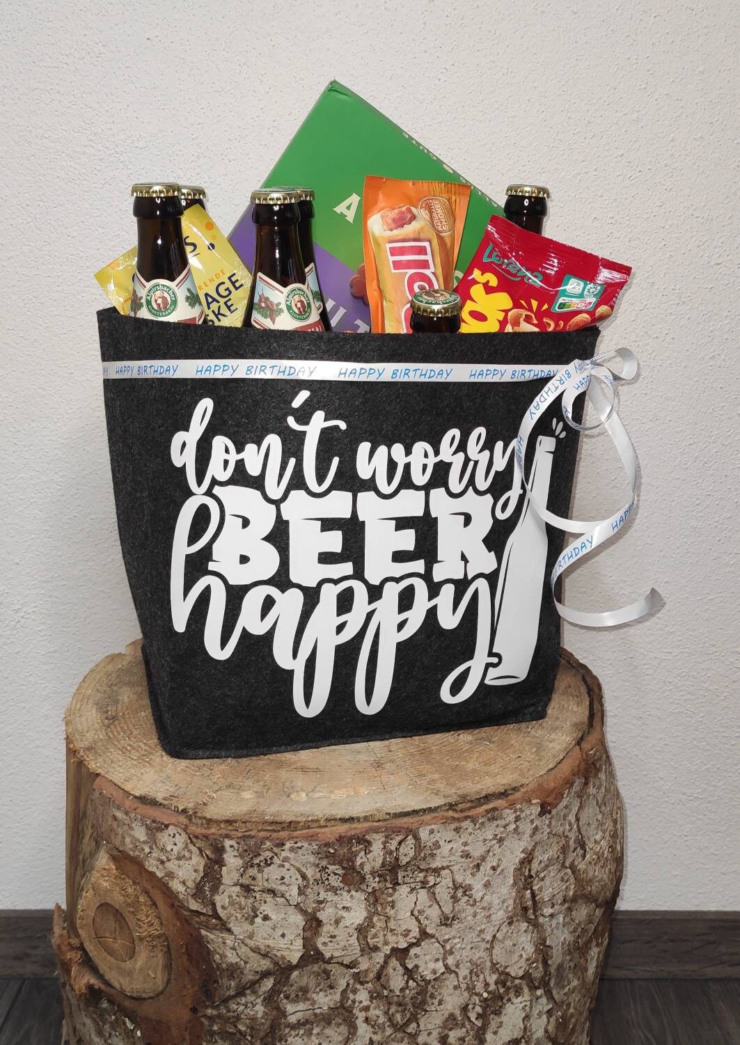 Aufbewahrungskorb / Geschenkkorb für Männer mit individuellem Aufdruck
