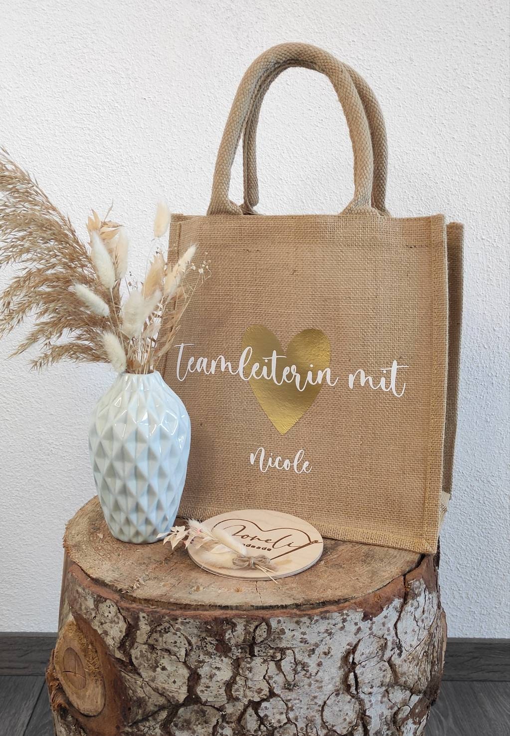 Teamleiterin mit Herz untersch. Designs, Abschiedsgeschenk, Dankeschön / verschiedene Taschenmodelle
