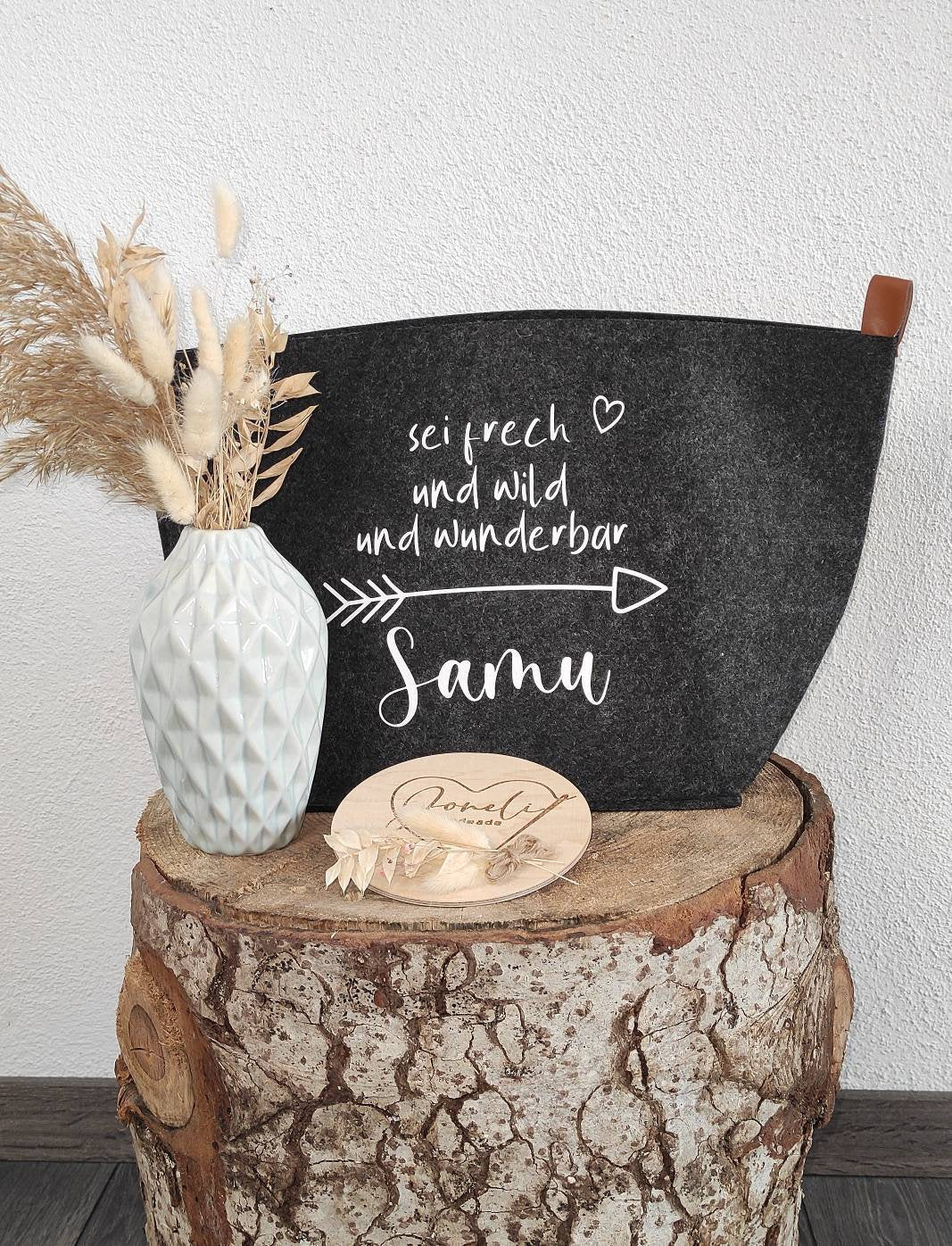 Filzkorb / Aufbewahrungskorb Wickeltisch Kinderzimmer / Geschenkkorb/Babygeschenk