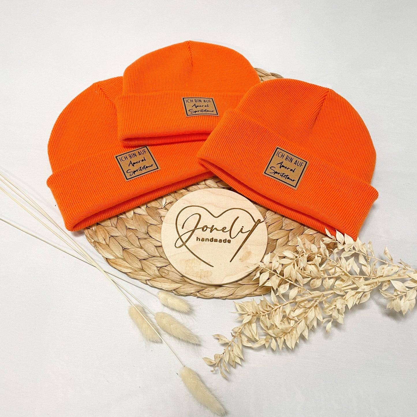 Bedruckter Sweater oder Beanie Mütze mit Aperol Spritz Aufdruck