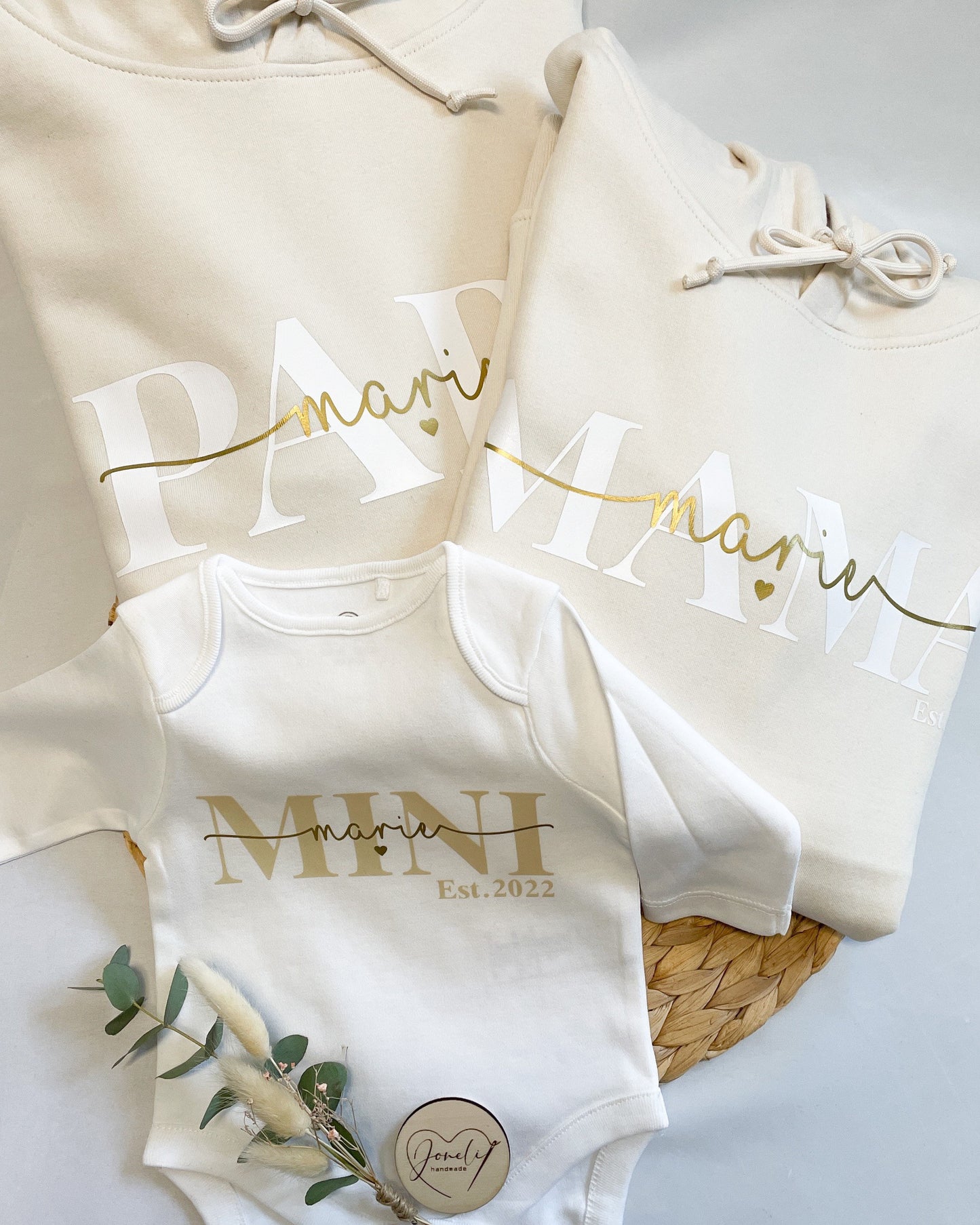 Familienset Mom Dad Mini / Mama Papa Mini Hoodies oder T-Shirts