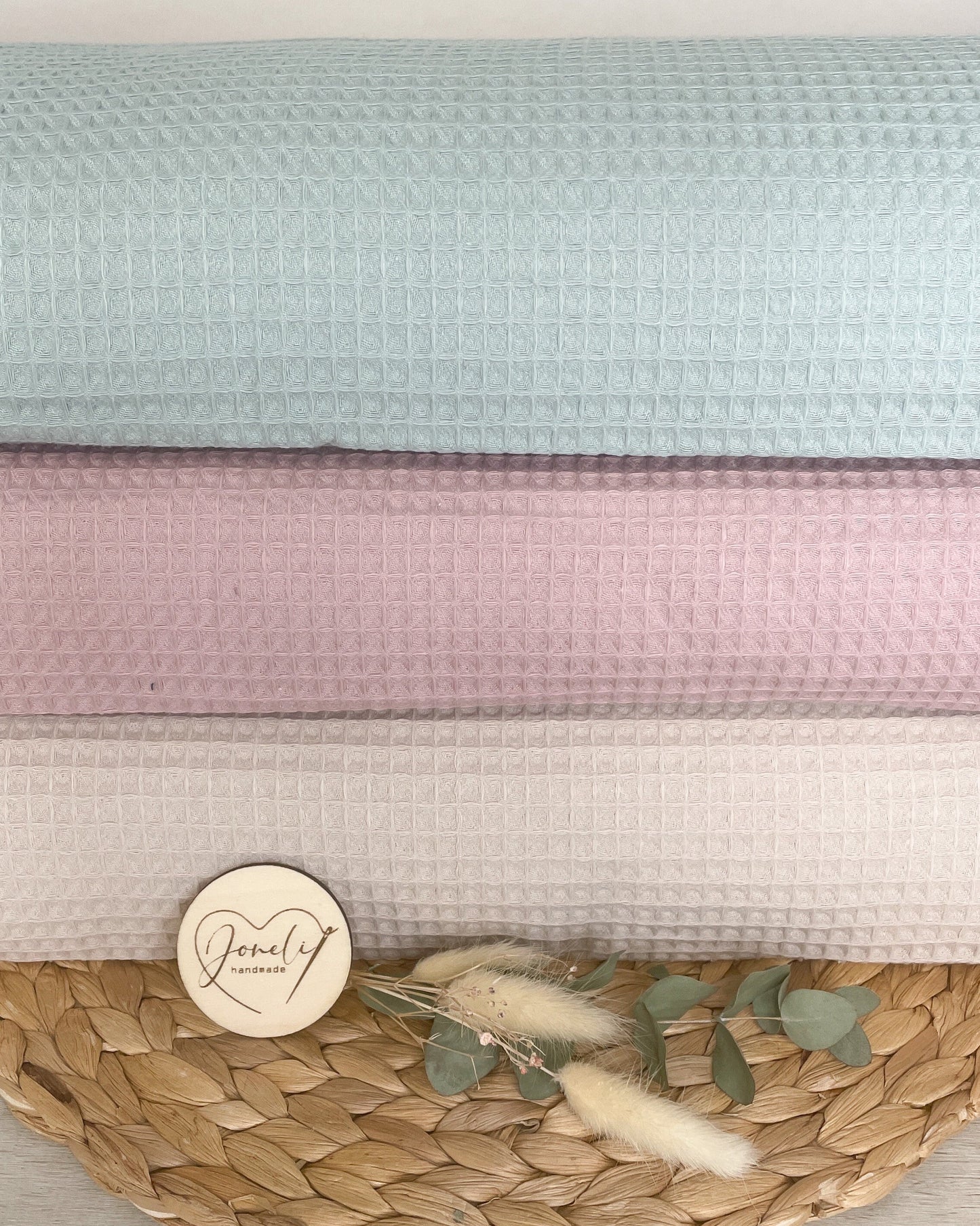 Waffelpique für dein Nähprojekt/ beige, altrosa, mint / Oeko-Tex zertifiziert / ab 0,5 m