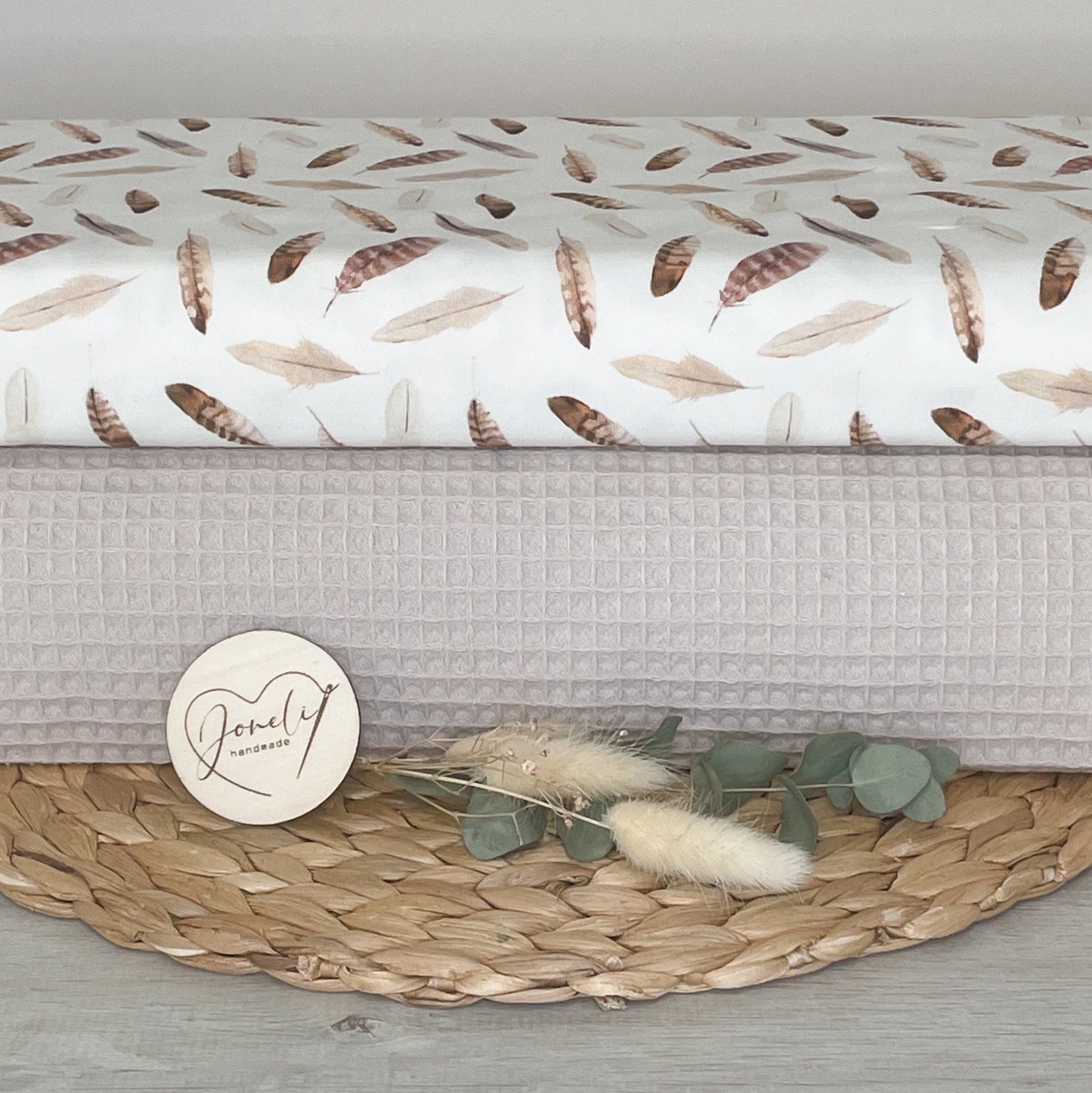 STOFFPAKET 0,5m Gemusterter Baumwolljersey + 0,5m Waffelpique/ Oeko-Tex zertifiziert /