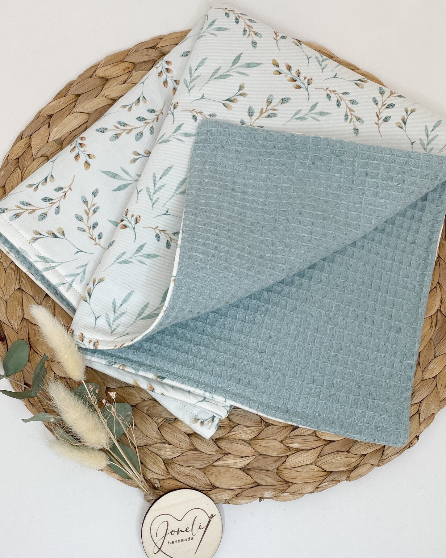 STOFFPAKET 0,5m Gemusterter Baumwolljersey + 0,5m Waffelpique/ Oeko-Tex zertifiziert /